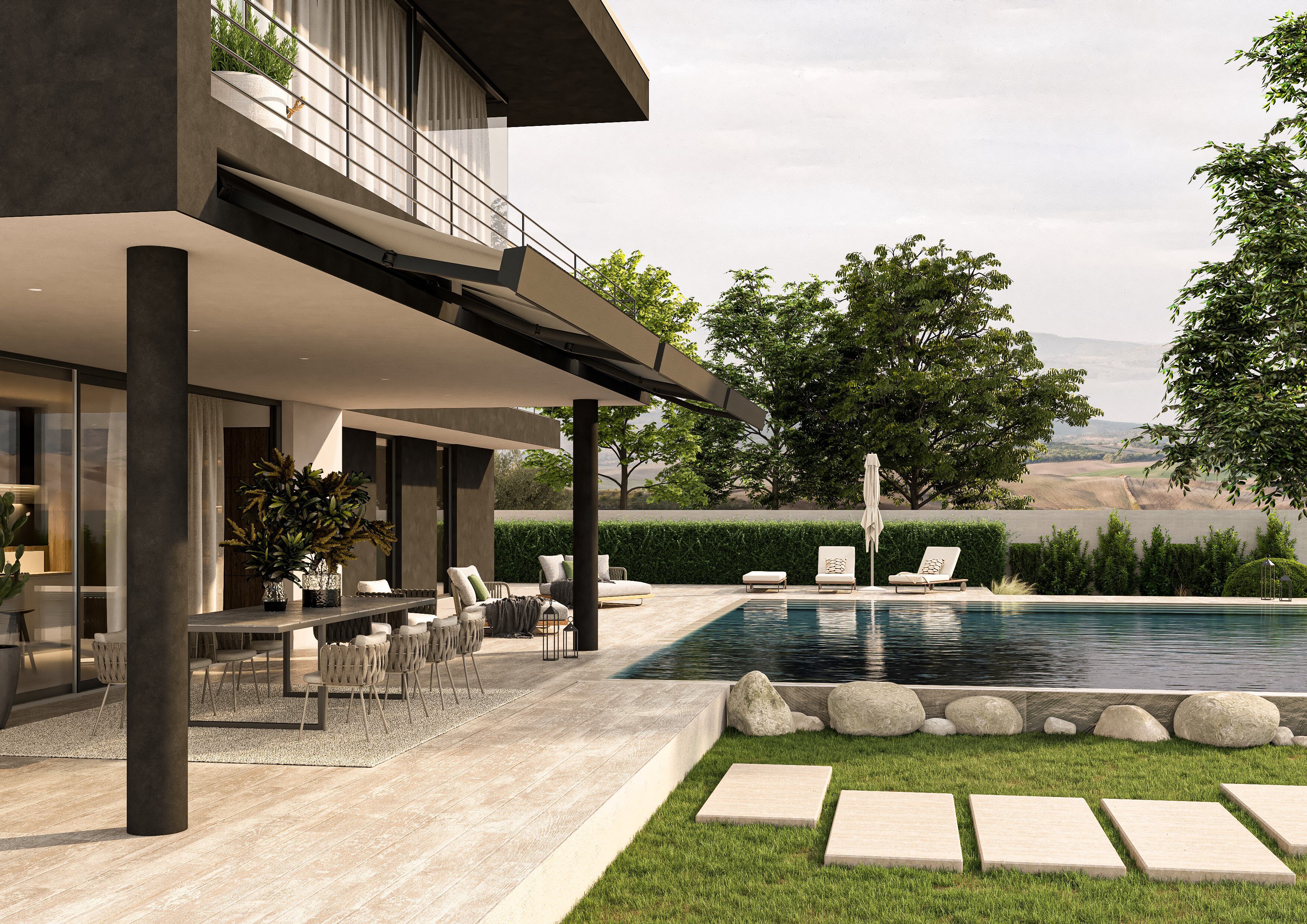 INCA by KE Outdoor Design - Tenda da sole ad incasso con illuminazione integrata - 2