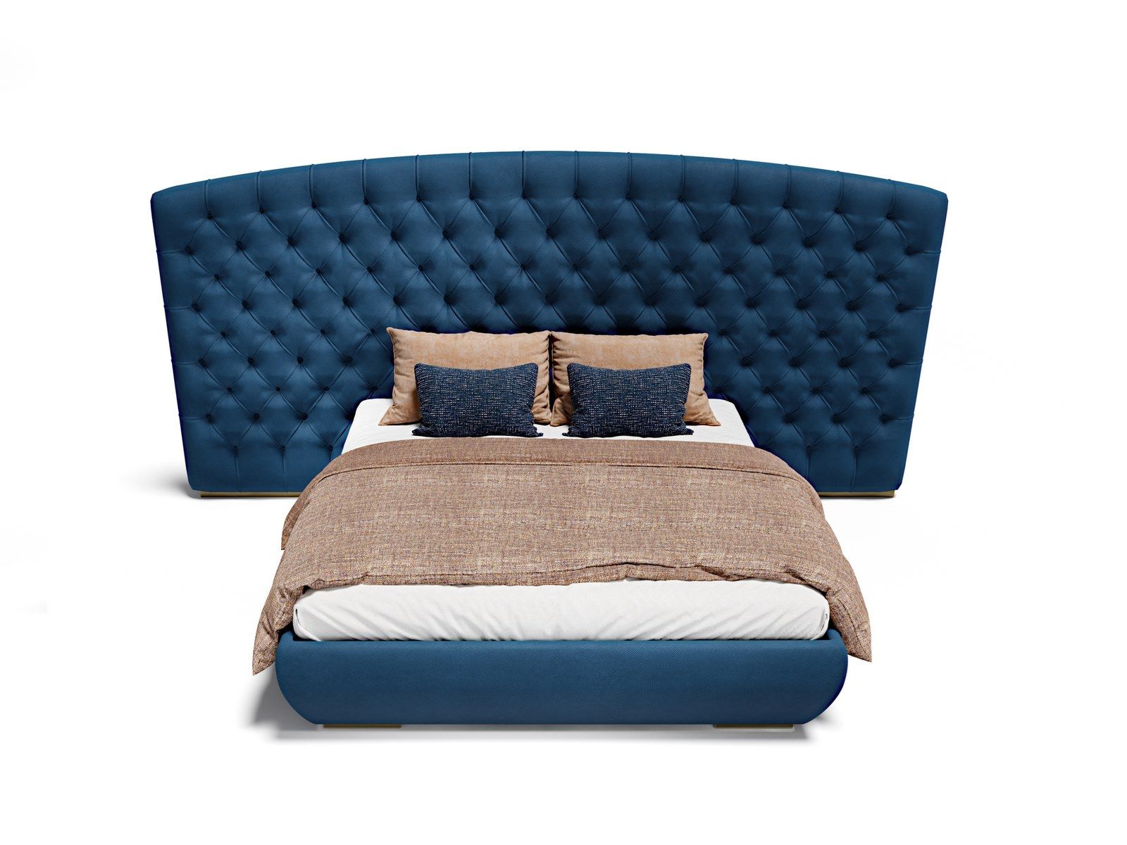 Leather king size bed with upholstered headboard KESY XL By Capital