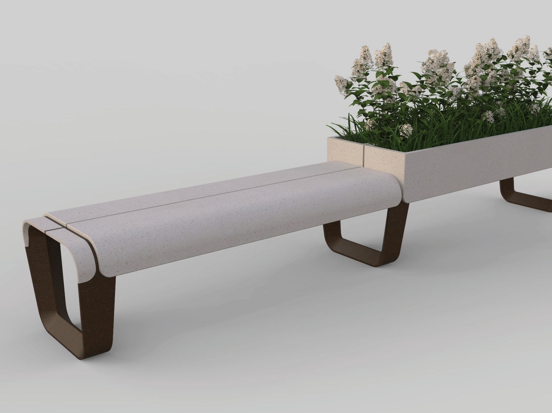 KEY Contemporary style backless composite material bench By Manufatti ...