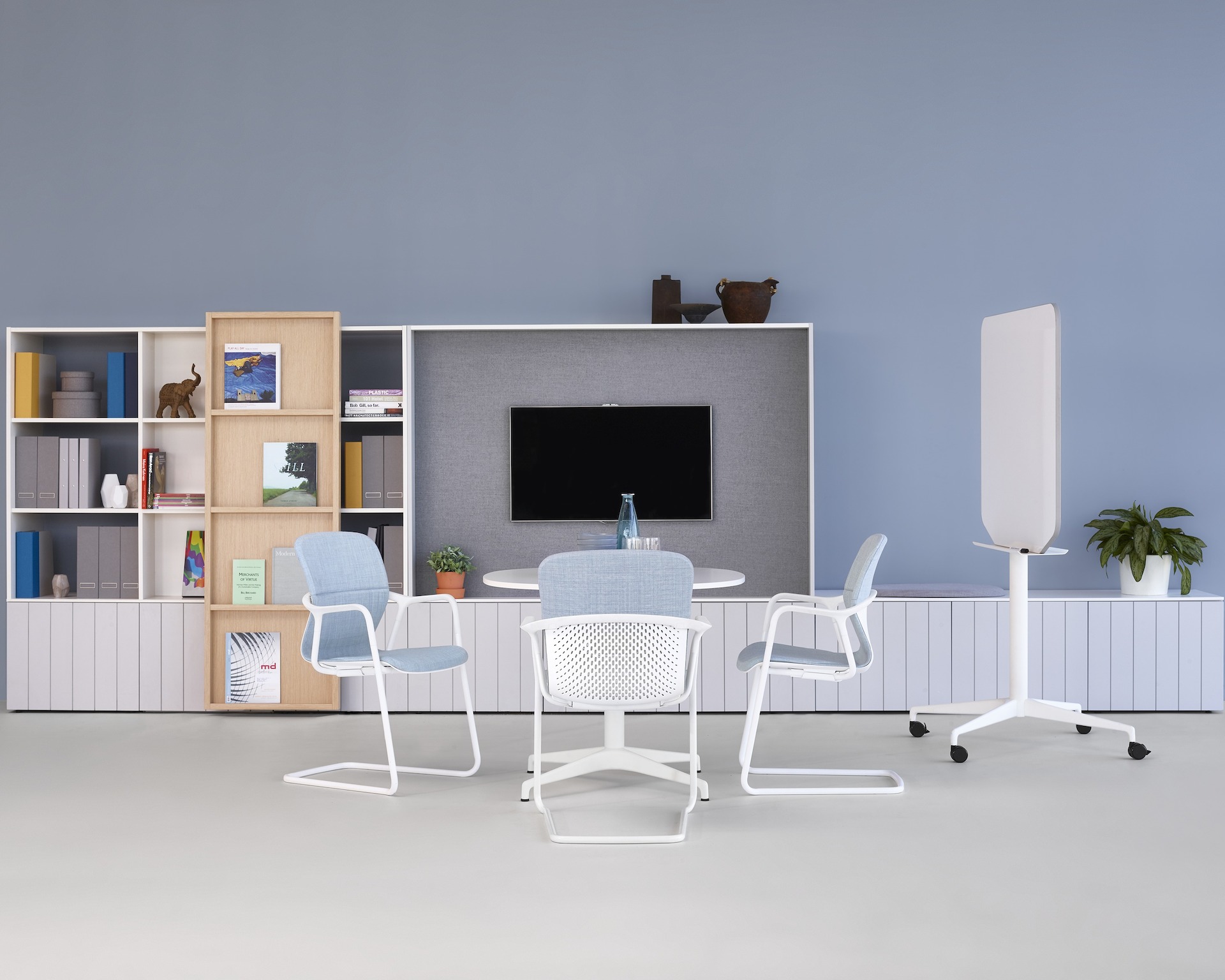KEYN Cantilever upholstered chair with armrests By Herman Miller ...
