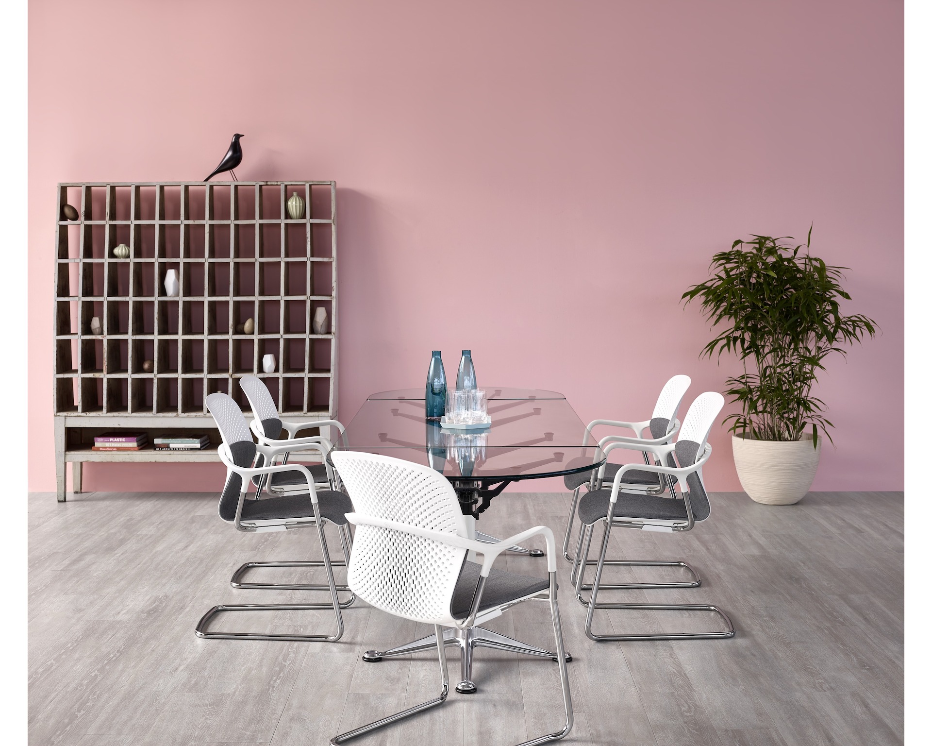 KEYN Cantilever upholstered chair with armrests By Herman Miller ...