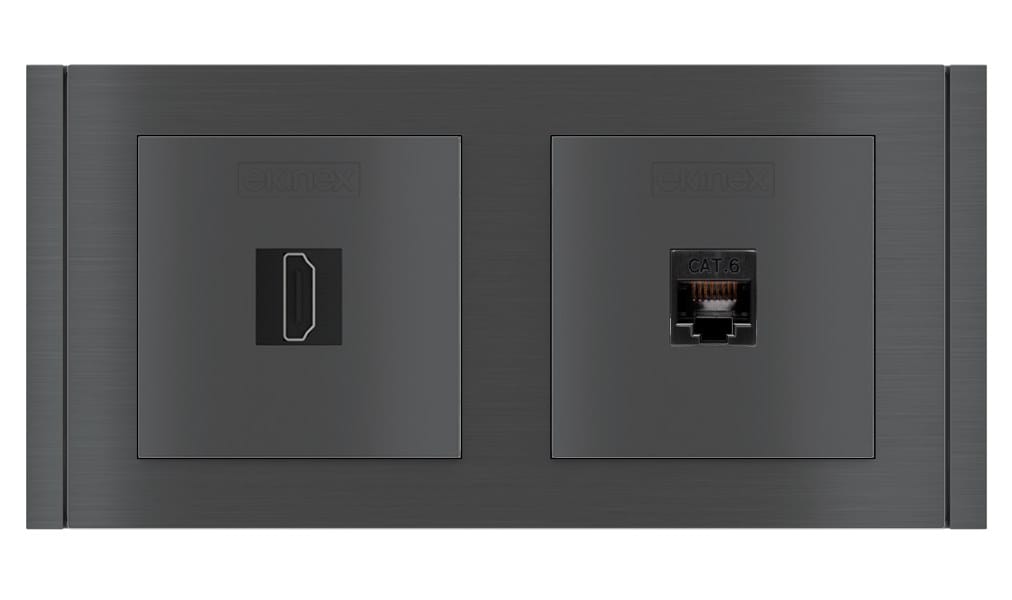 KEYSTONE | Presa elettrica doppia by EKINEX - Presa internet doppia a 2 moduli - 3