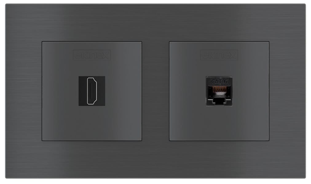 KEYSTONE | Presa elettrica doppia by EKINEX - Presa internet doppia a 2 moduli - 5