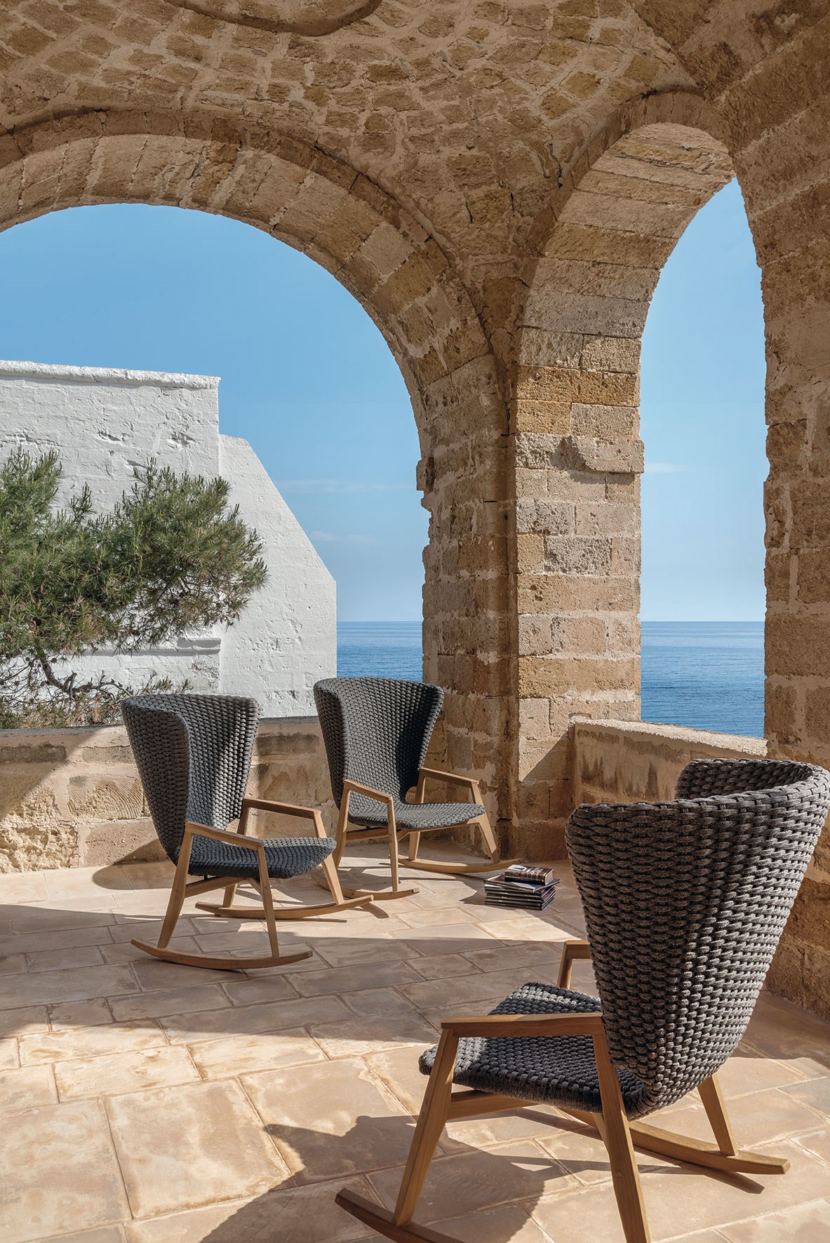 KNIT | Rocking garden armchair By Ethimo design Patrick Norguet