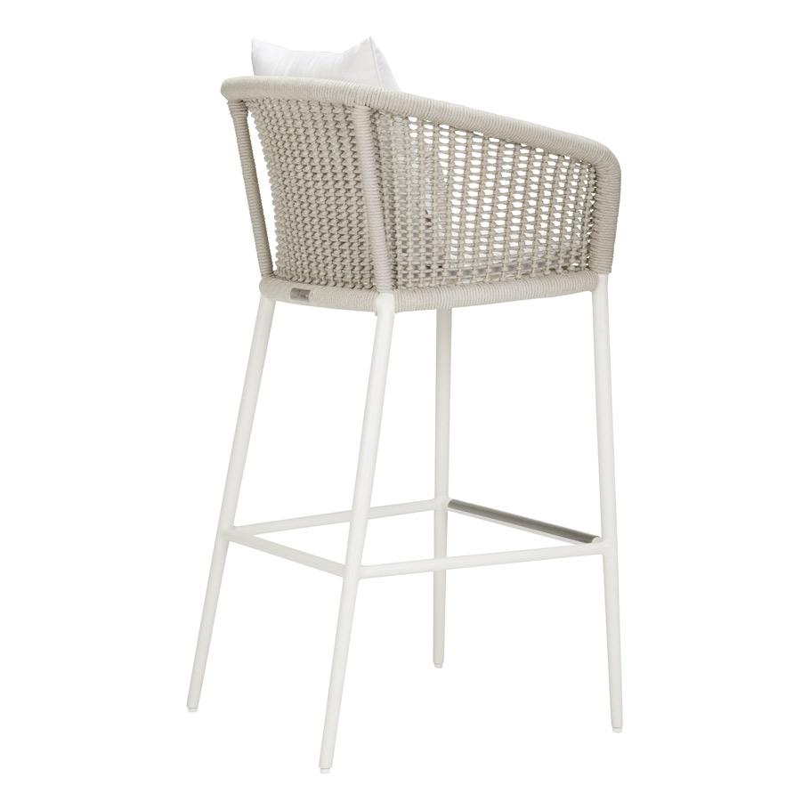 KNOT Olefin rope barstool with armrests By JANUS et Cie