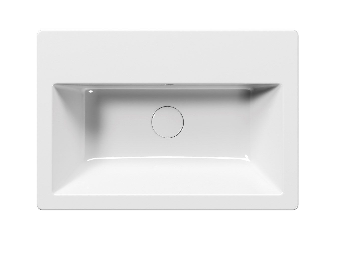 KUBE X 58X40 | Lavabo da incasso soprapiano by GSI ceramica - Lavabo da incasso soprapiano rettangolare in ceramica con troppopieno - 2