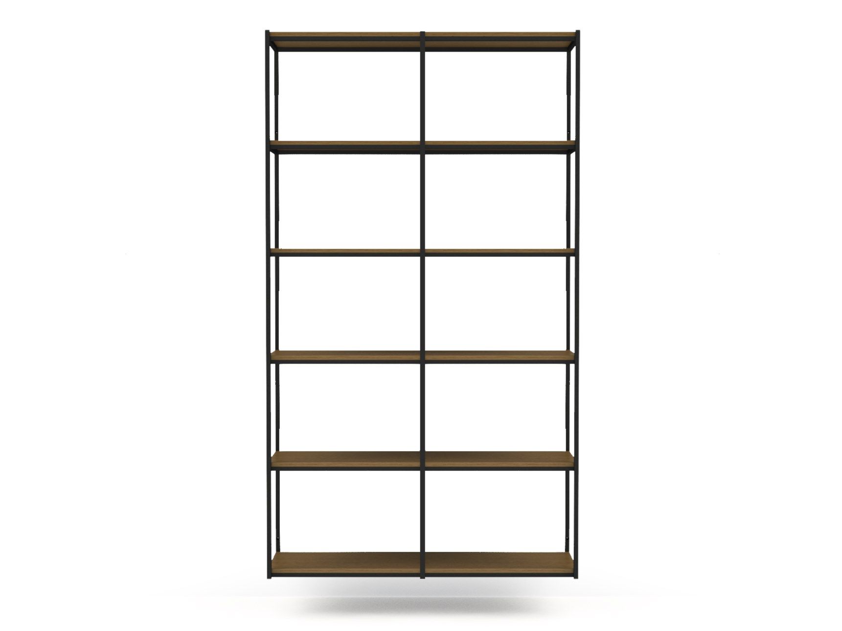 Open floating metal shelving unit with Valchromat shelves KUUBIK By
