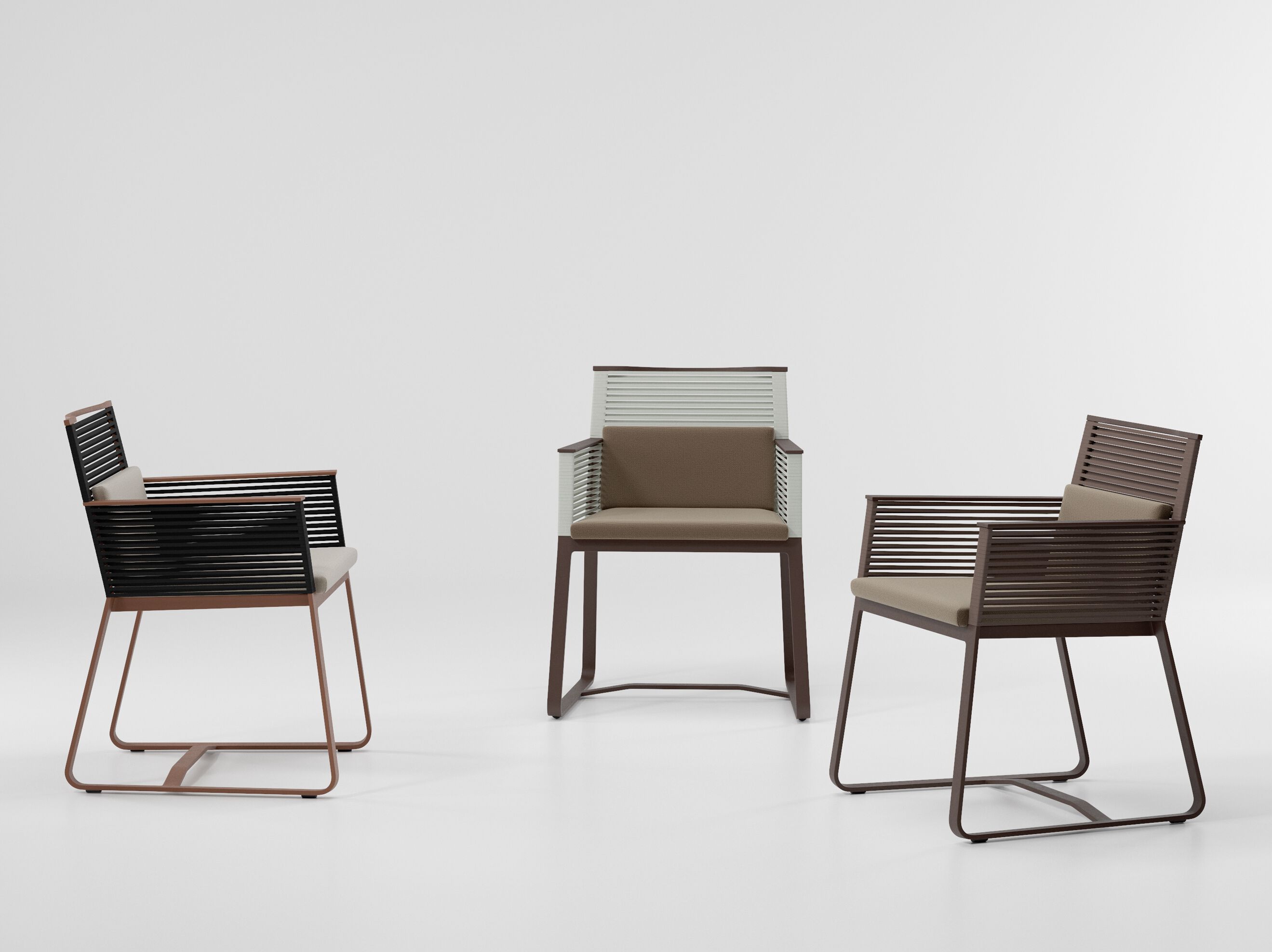 LANDSCAPE Sled base rope garden chair By Kettal