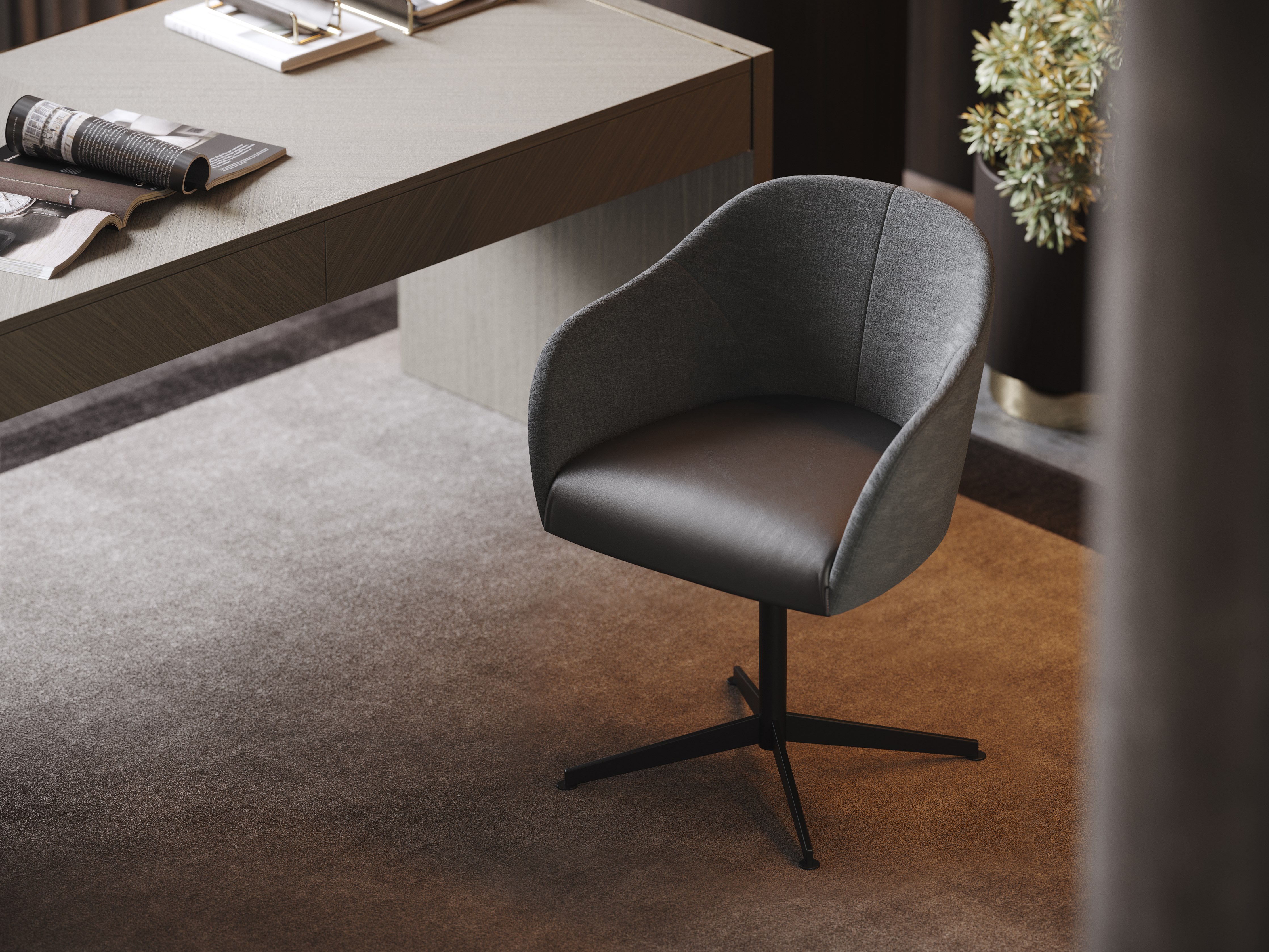 LILI | Chair with 4-spoke base Swivel chair with 4-spoke base with ...