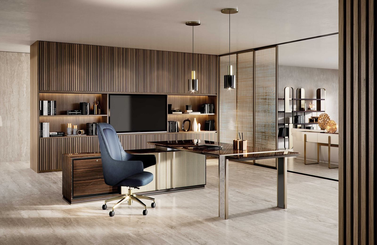 LINCOLN XL by Capital Collection - Scrivania rettangolare in legno con cassetti - 5