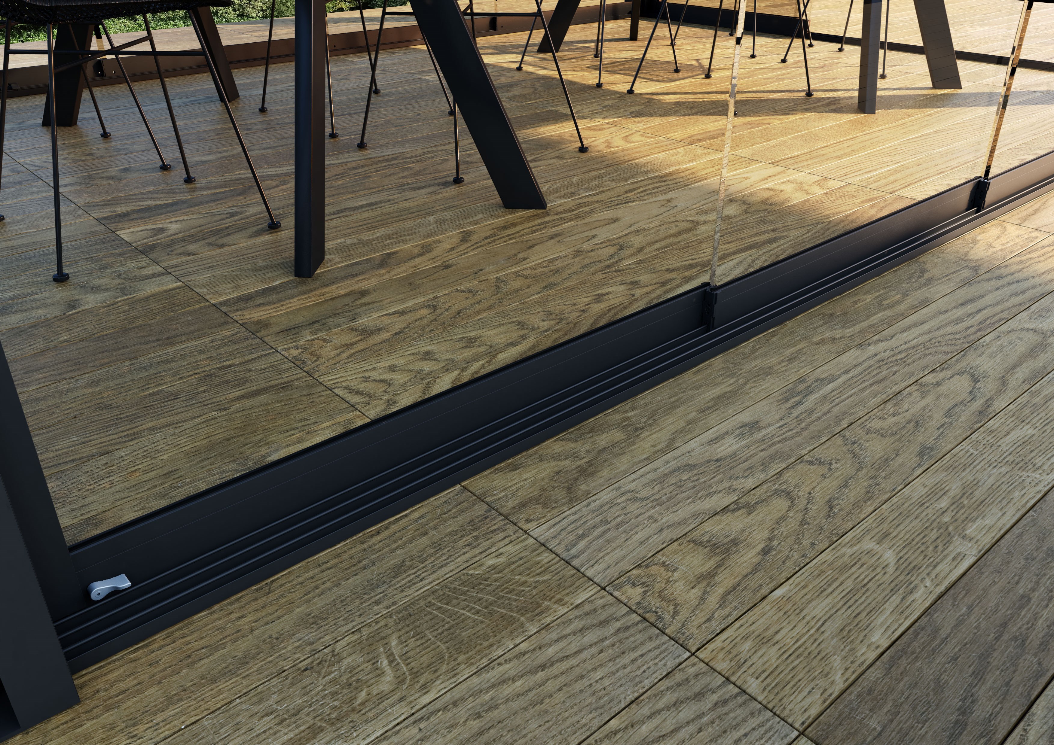 LINE GLASS by KE Outdoor Design - Sistema di chiusura a vetrate scorrevoli per pergolati - 6