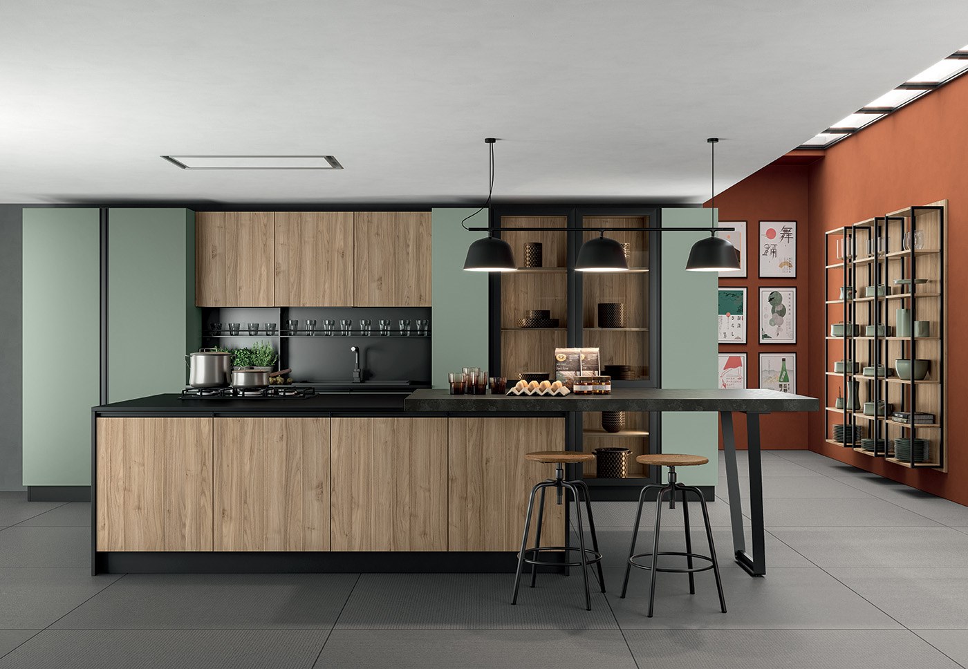 Custom melamine-faced chipboard kitchen LINEA By Colombini Casa