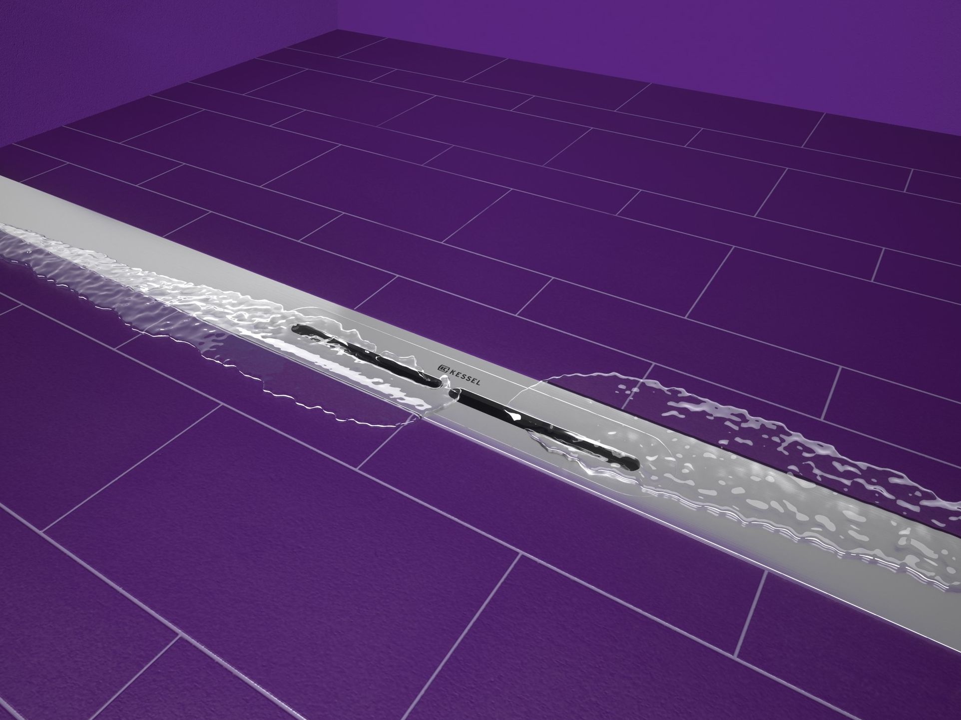 Stainless steel shower channel LINEARIS INFINITY By Kessel