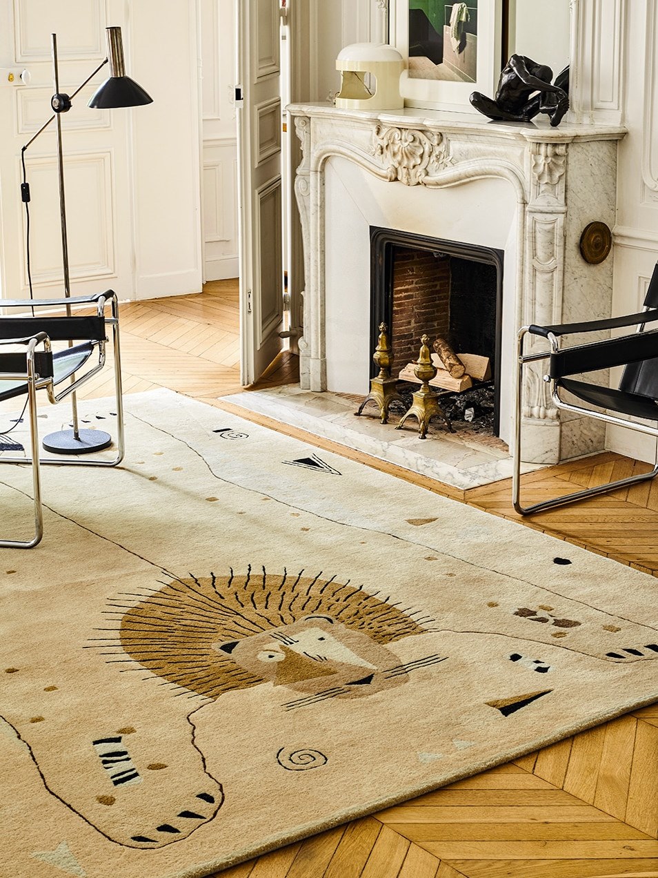 Handmade rectangular wool rug LION By Toulemonde Bochart design Jean ...