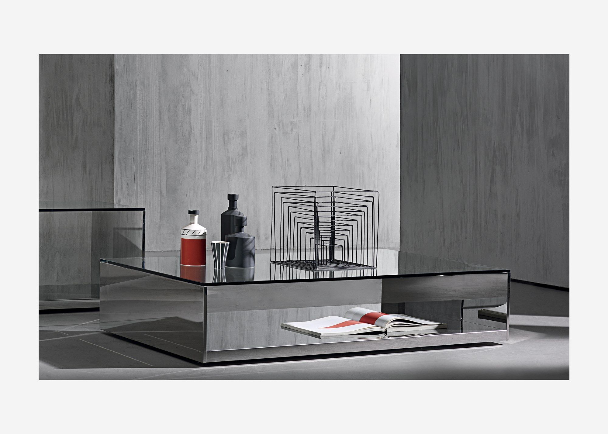 LITT by ACERBIS - Tavolino rettangolare in acciaio inox e cristallo - 4