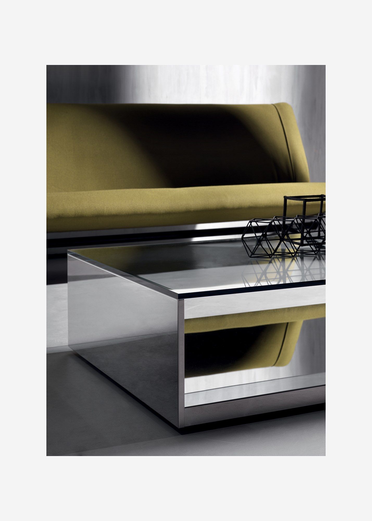 LITT by ACERBIS - Tavolino rettangolare in acciaio inox e cristallo - 2