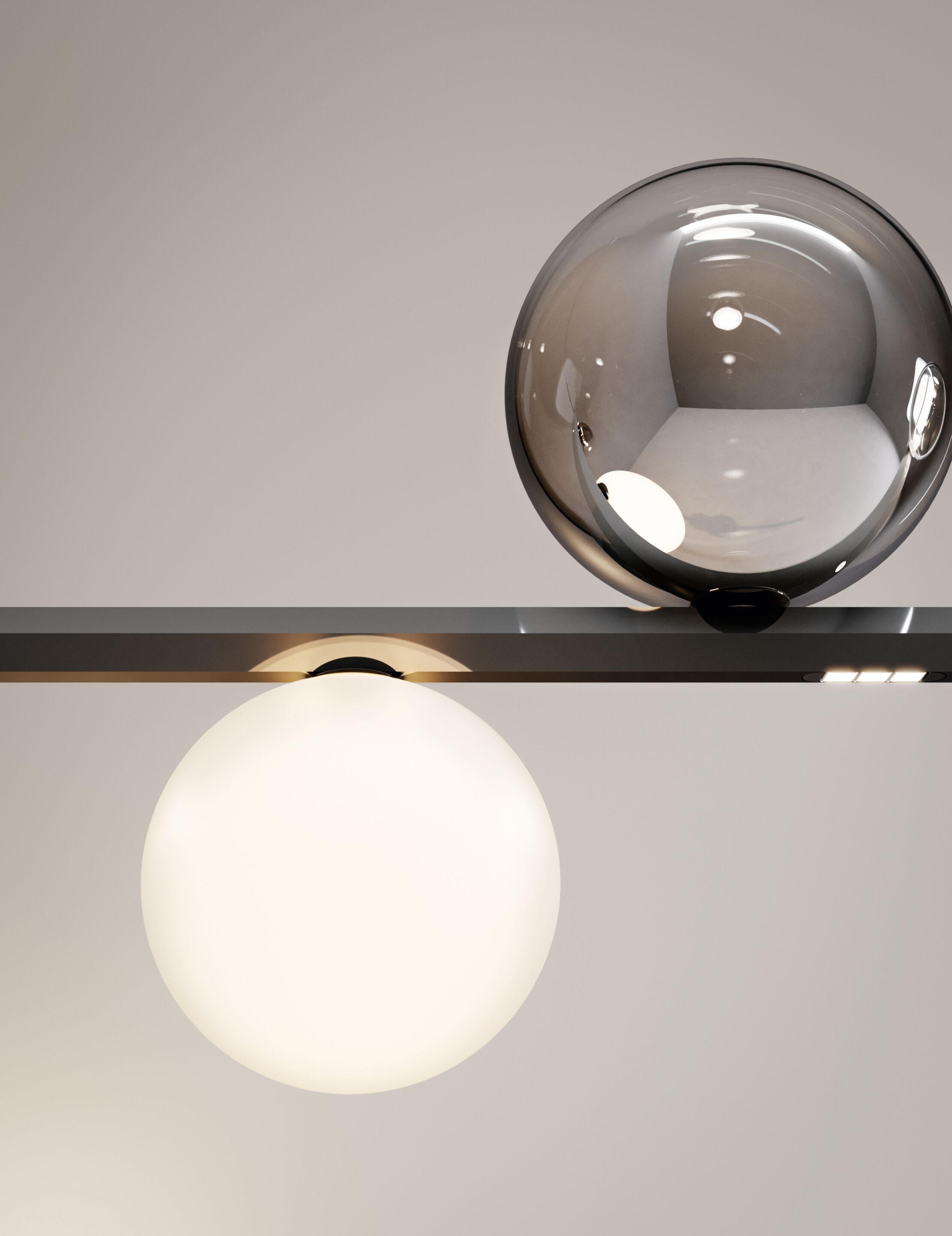 RANDOM STICK LED blown glass pendant lamp By LODES