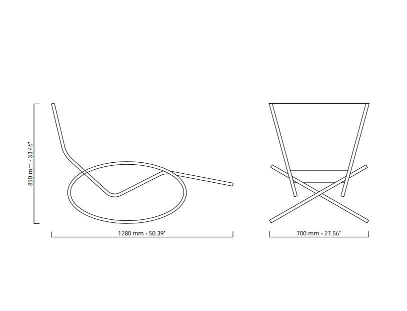 Chaise longue / sun lounger LOOP By Coro design Gala Wright