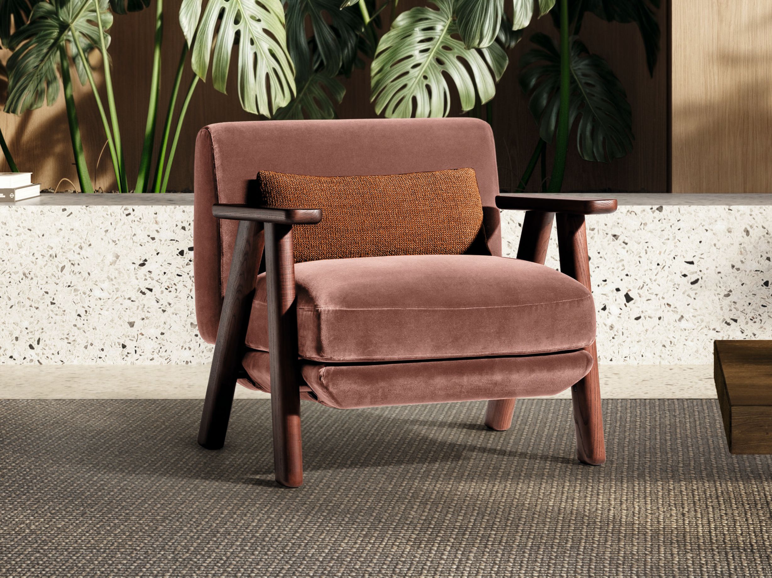 ALTANA by Lago - Poltrona in tessuto con braccioli