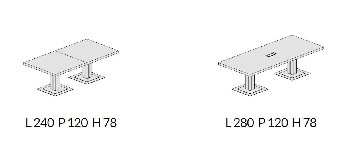 MAGNUM Meeting table with electrical outlets Rectangular wooden