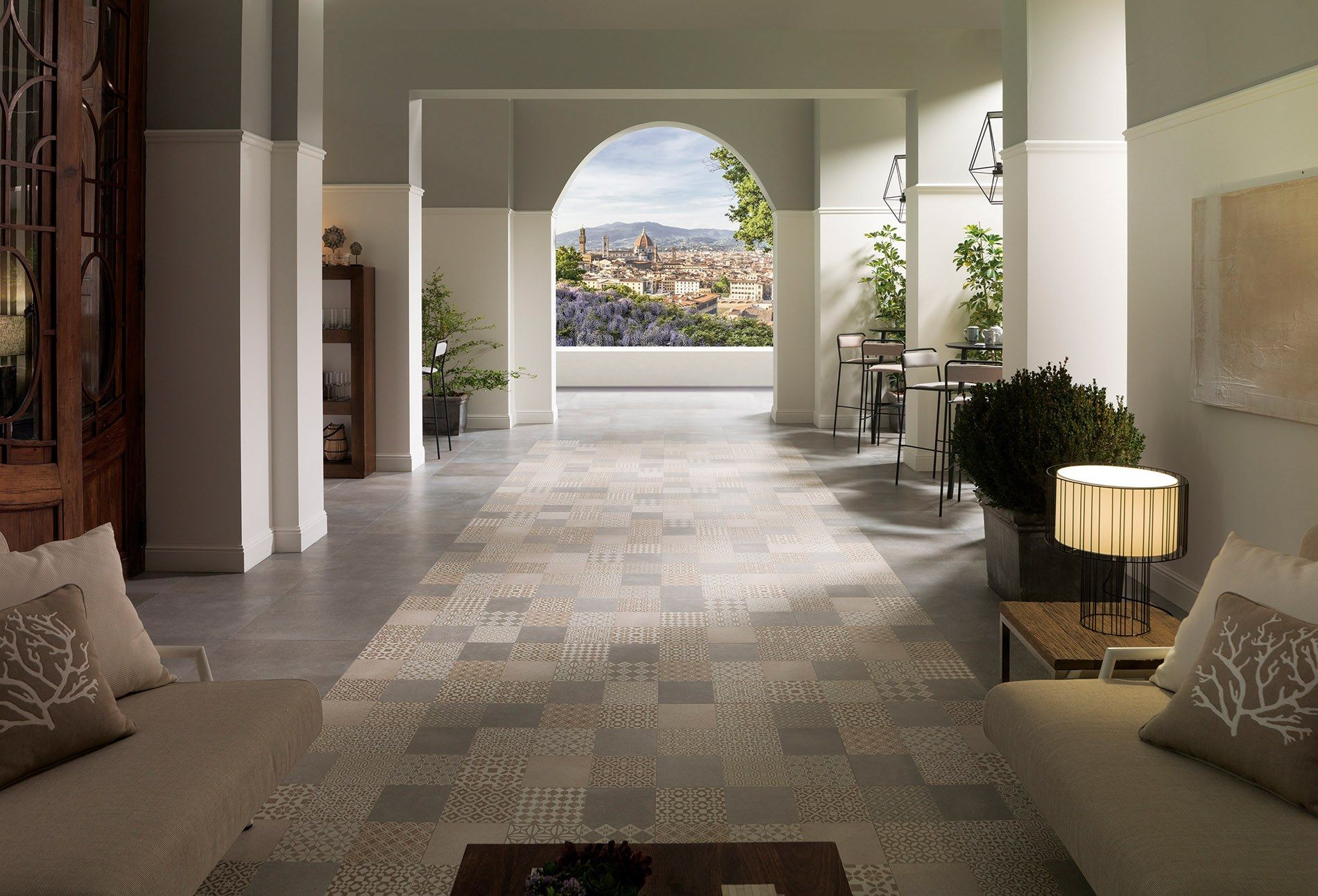 Porcelain stoneware wall/floor tiles with encaustic effect MARBELLA