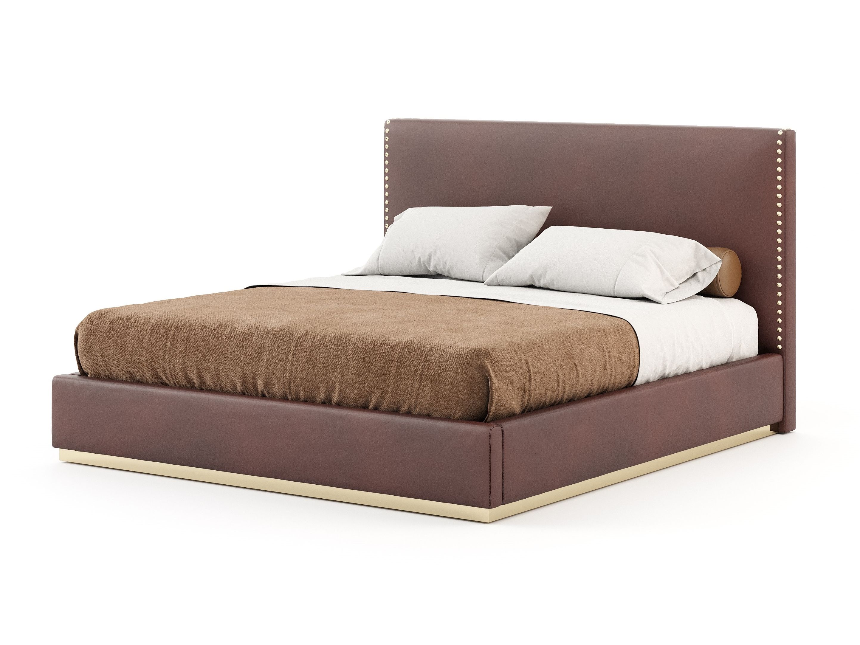 MARLIN Leather bed with upholstered headboard By Laskasas