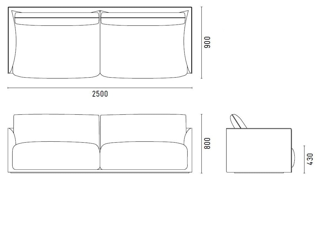MAX 3 seater sofa 3 seater sofa By SP01 design Metrica