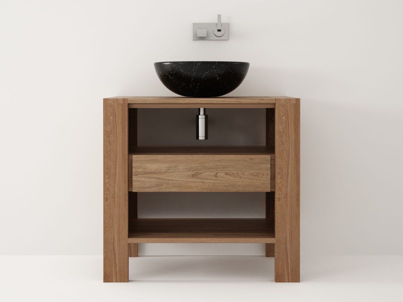 MAX | Mobile lavabo by KARPENTER - Mobile lavabo da terra singolo in teak - 2