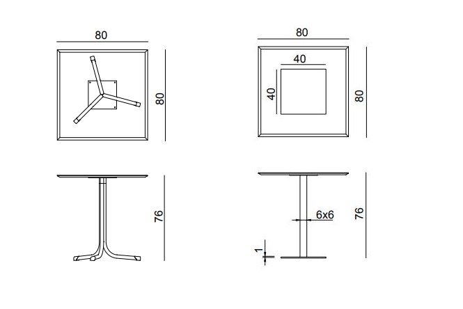 MEDIOLANUM | Square table Square steel and wood table By BBB