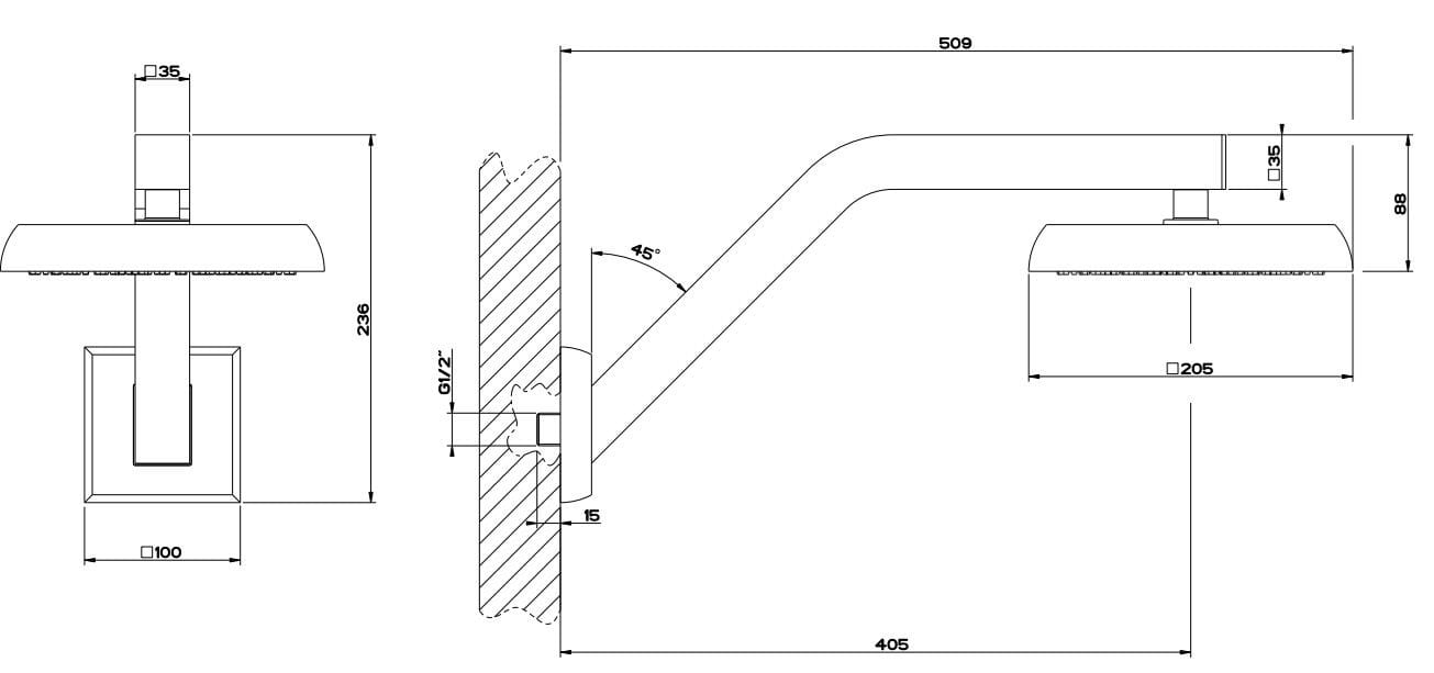 MIMI Overhead shower Mimi Collection By Gessi