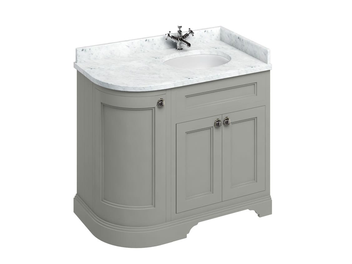MINERVA Corner vanity unit Corner wooden vanity unit with doors By
