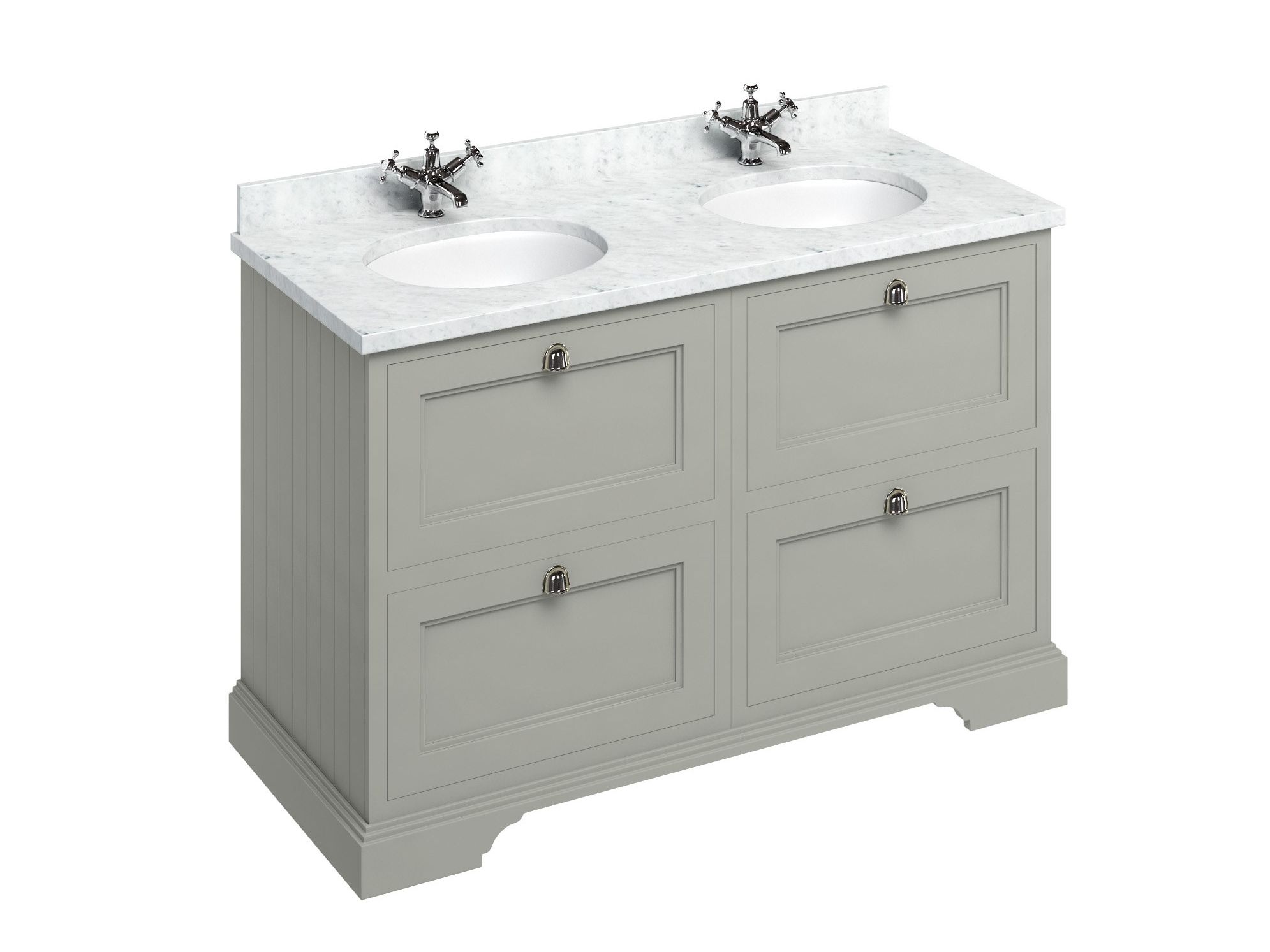 MINERVA | Mobile lavabo da terra by Burlington - Mobile lavabo da terra doppio in MDF con cassetti - 7