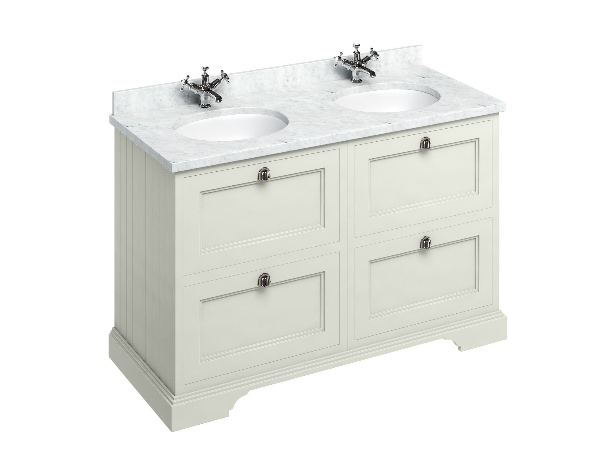 MINERVA | Mobile lavabo da terra by Burlington - Mobile lavabo da terra doppio in MDF con cassetti - 10