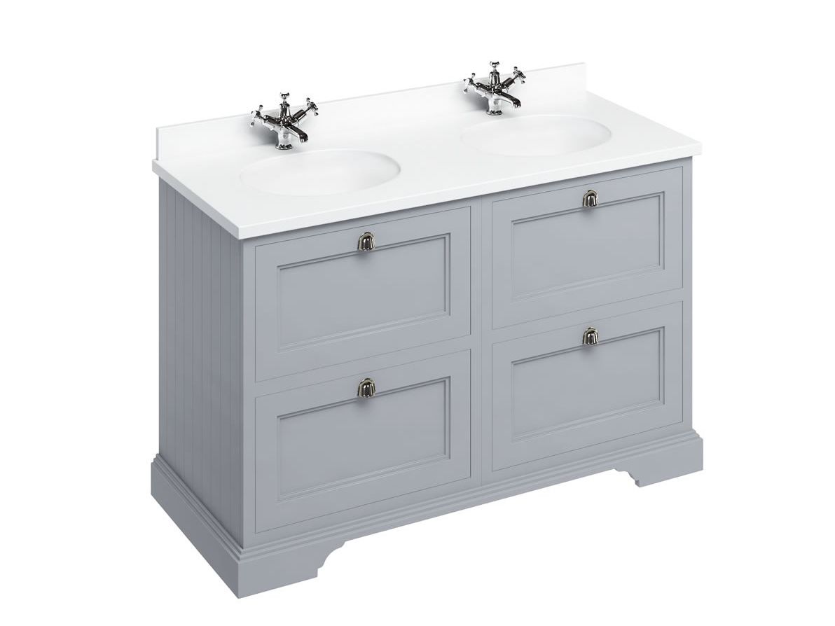 MINERVA | Mobile lavabo da terra by Burlington - Mobile lavabo da terra doppio in MDF con cassetti - 5