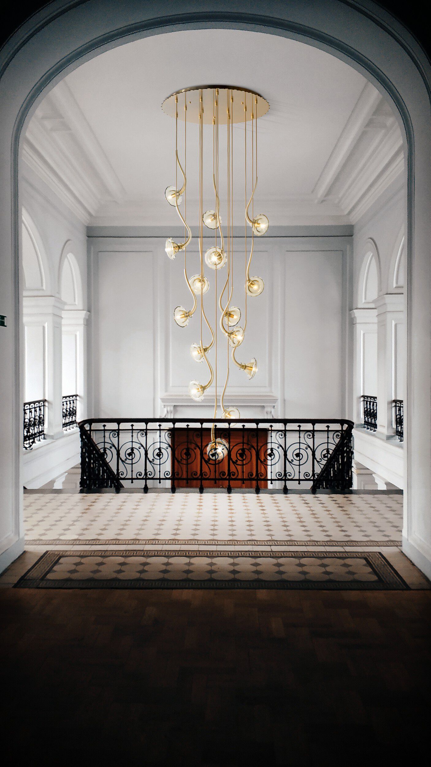 IKEBANA 15 Blown glass pendant lamp By MULTIFORME