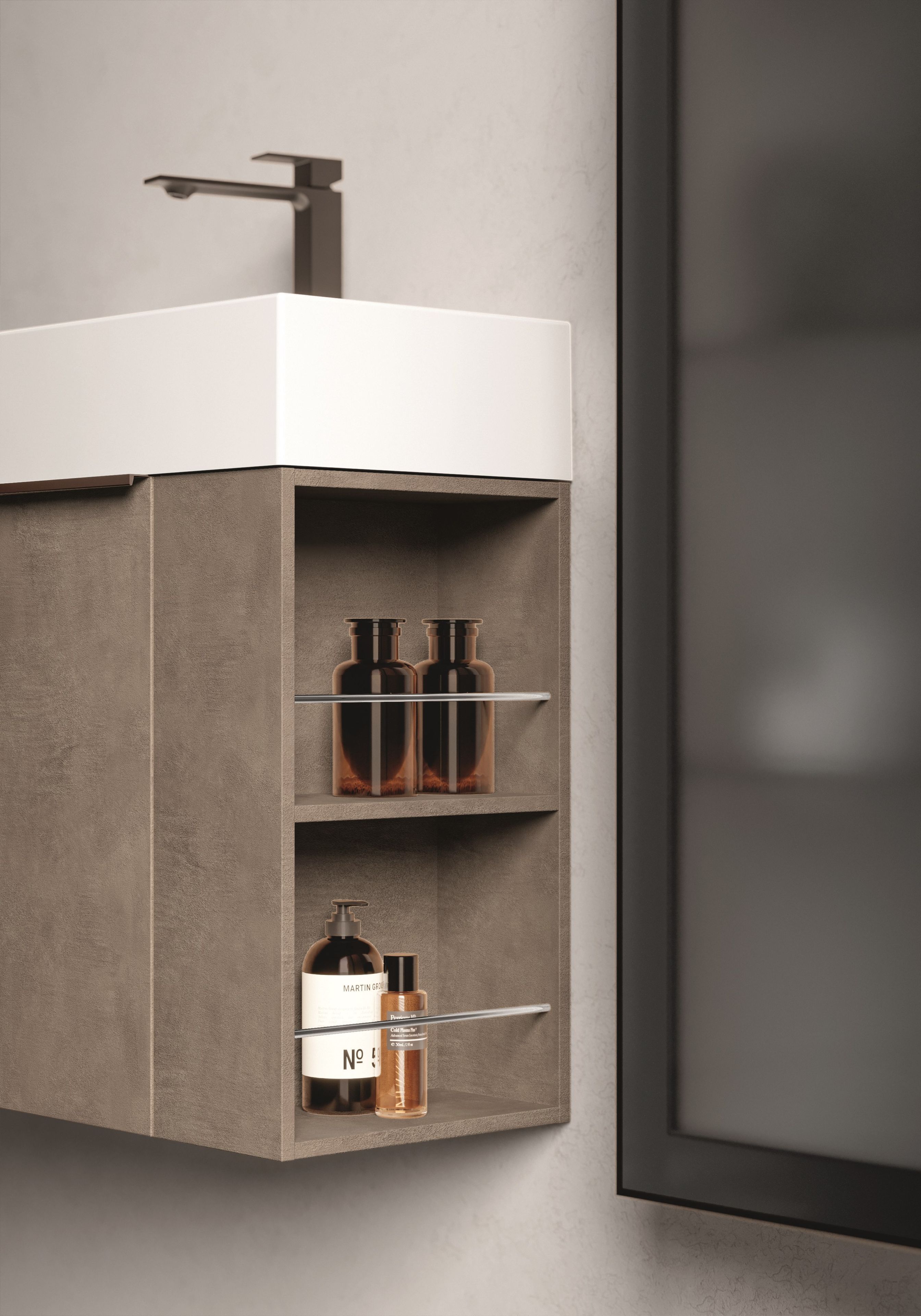 Single wallmounted vanity unit with drawers MY TIME 23 By Ideagroup