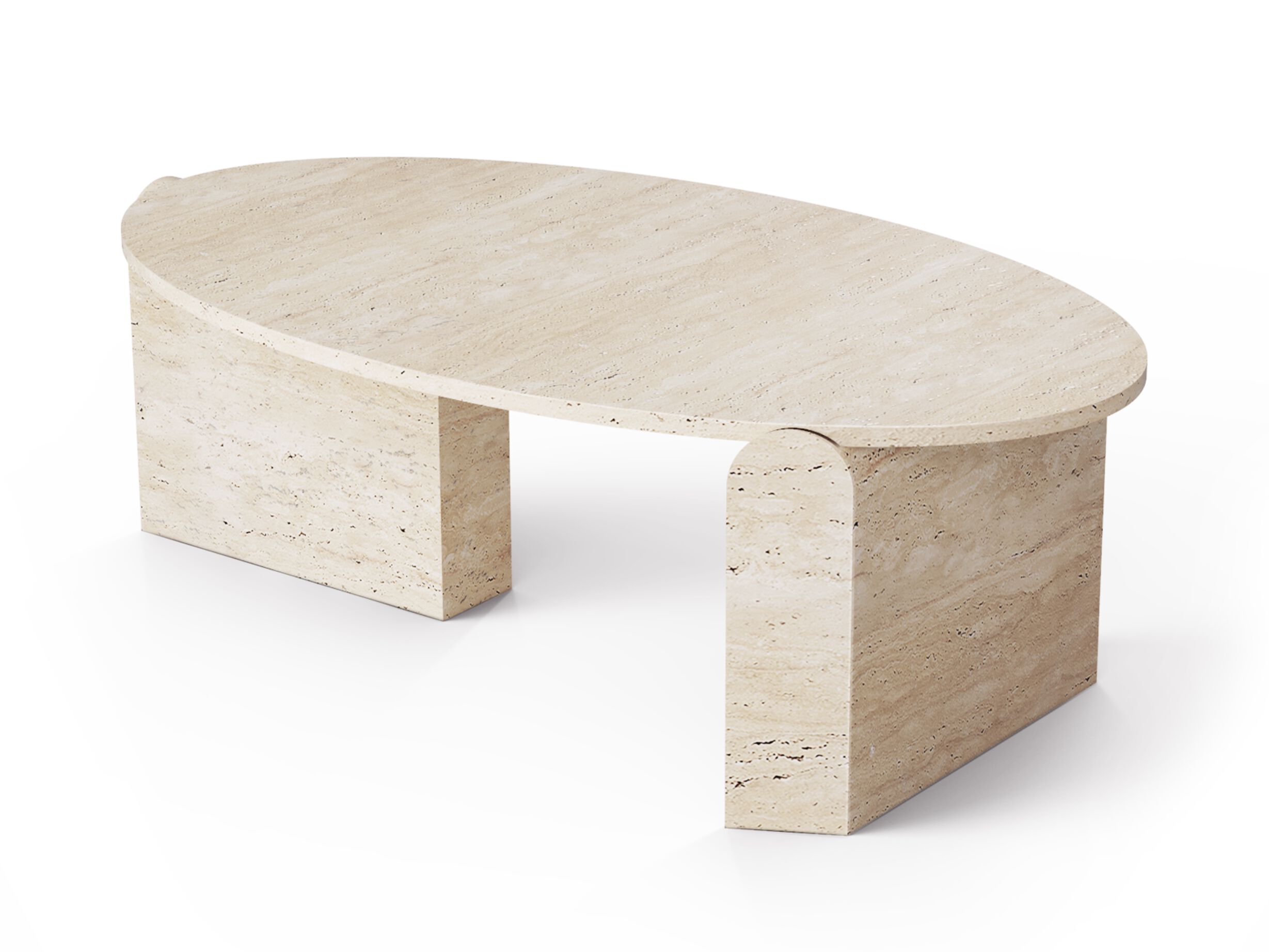 JEAN Low oval travertine coffee table By Mambo Unlimited Ideas