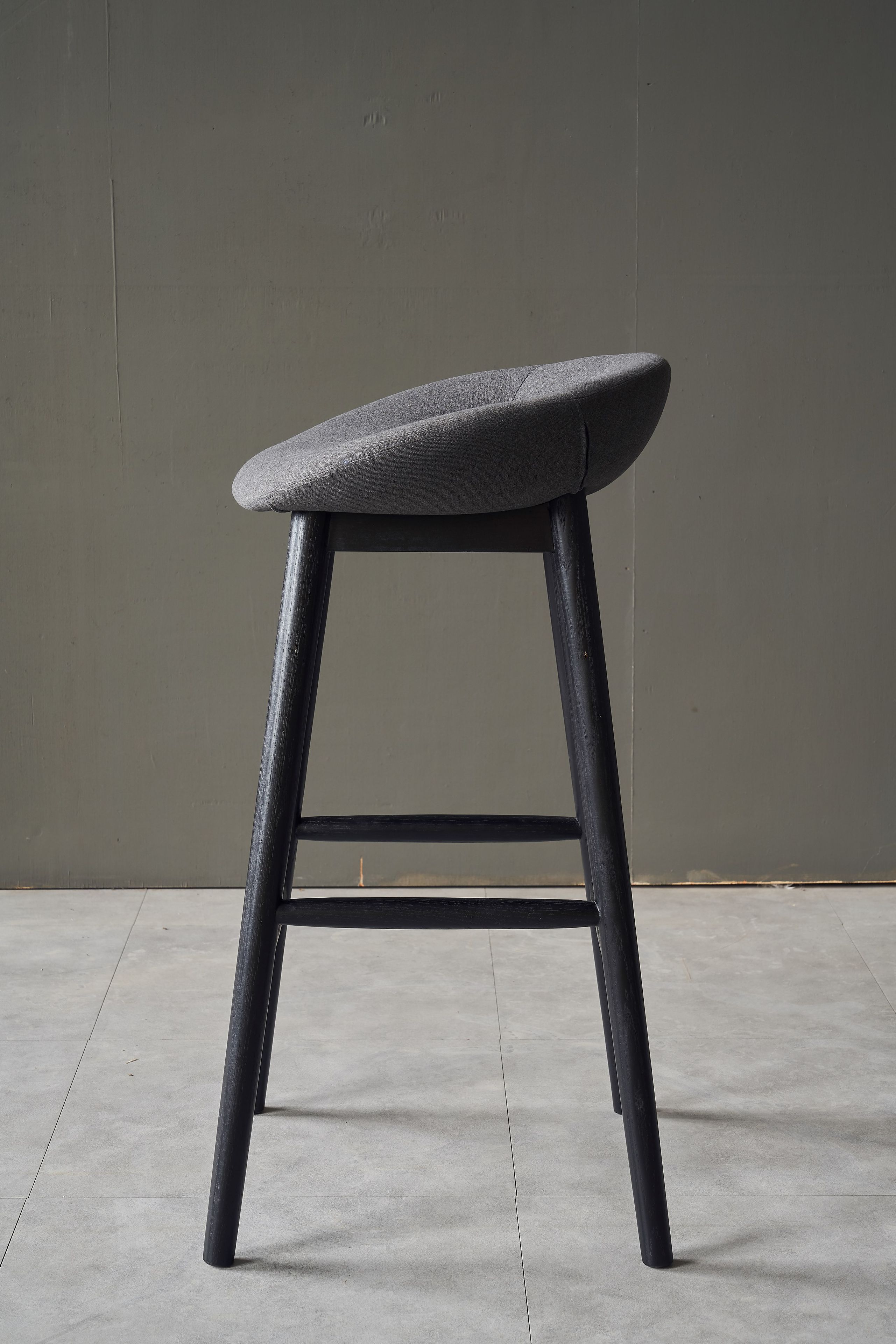 NEST High fabric barstool with footrest By grado design