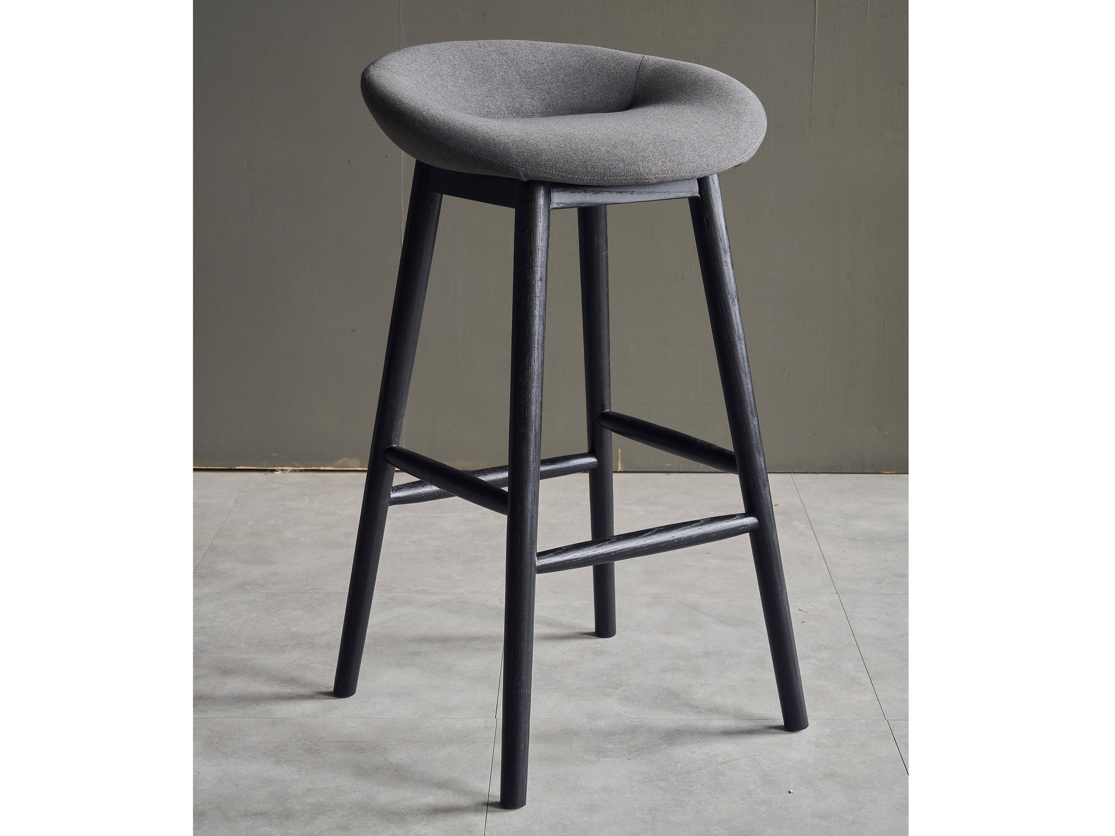 NEST High fabric barstool with footrest By grado design