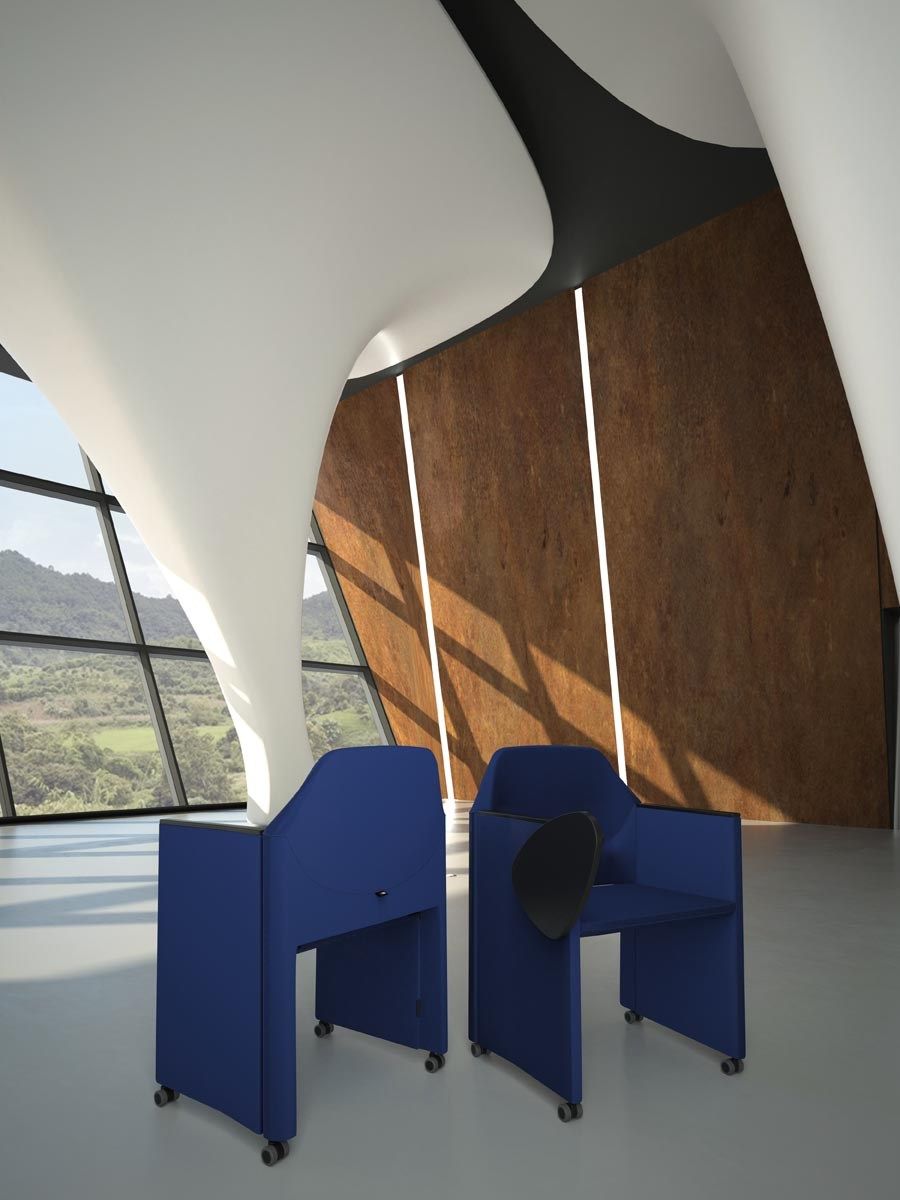 NESTAR Folding easy chair with castors with armrests By Luxy