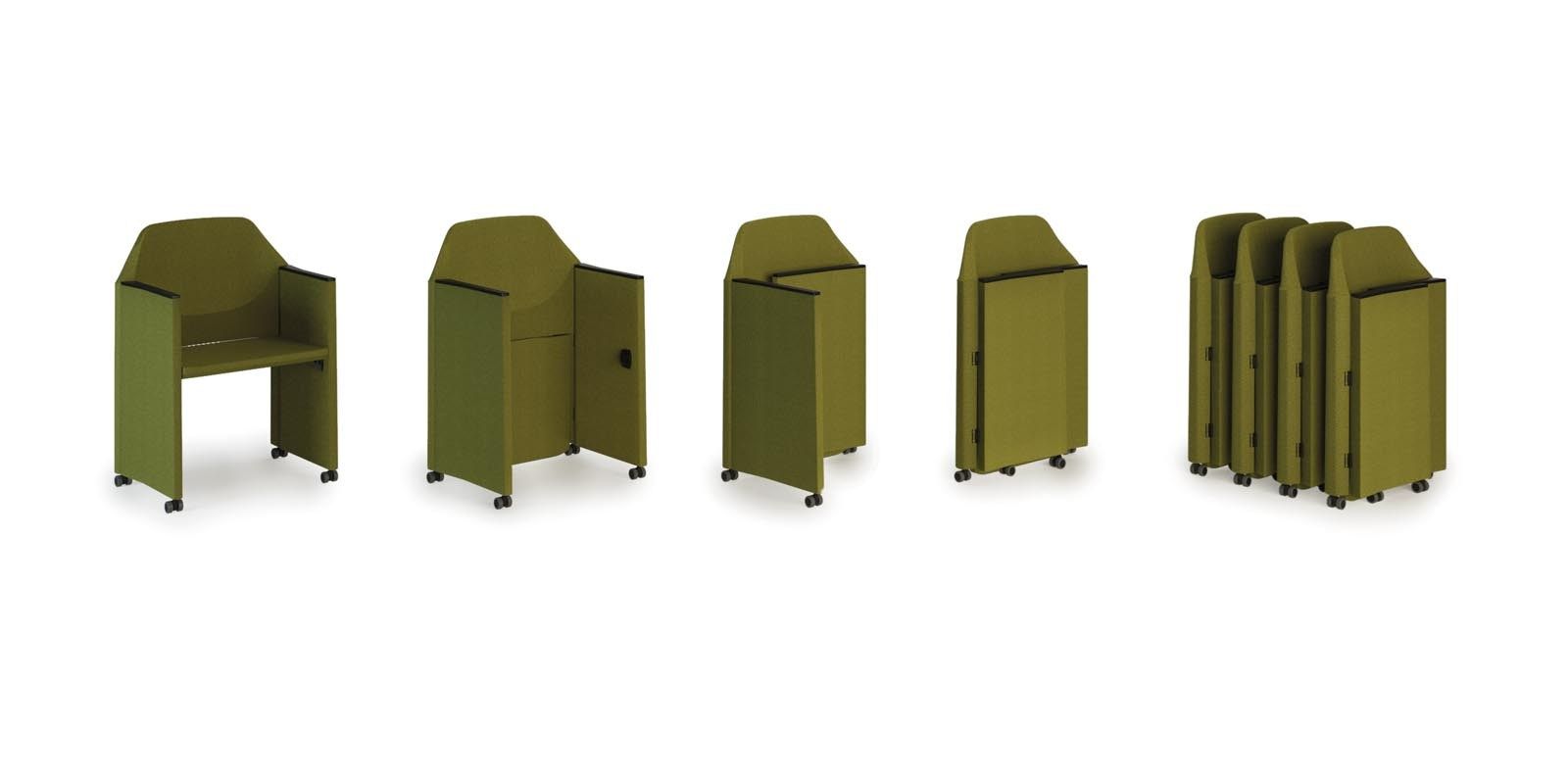 NESTAR Folding easy chair with castors with armrests By Luxy