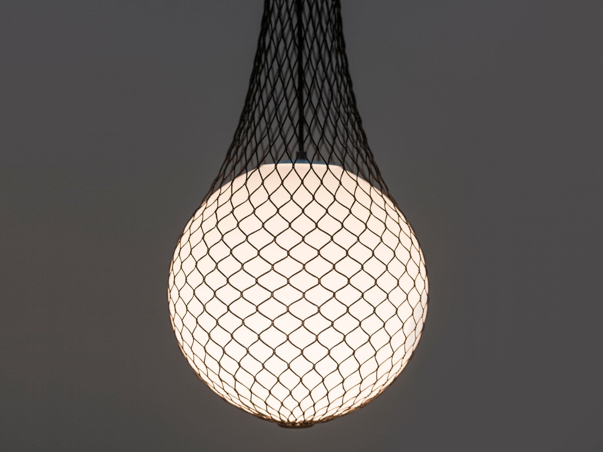 Network Lamp Glass and fabric pendant lamp NETWORK By Formagenda design Benjamin Hopf