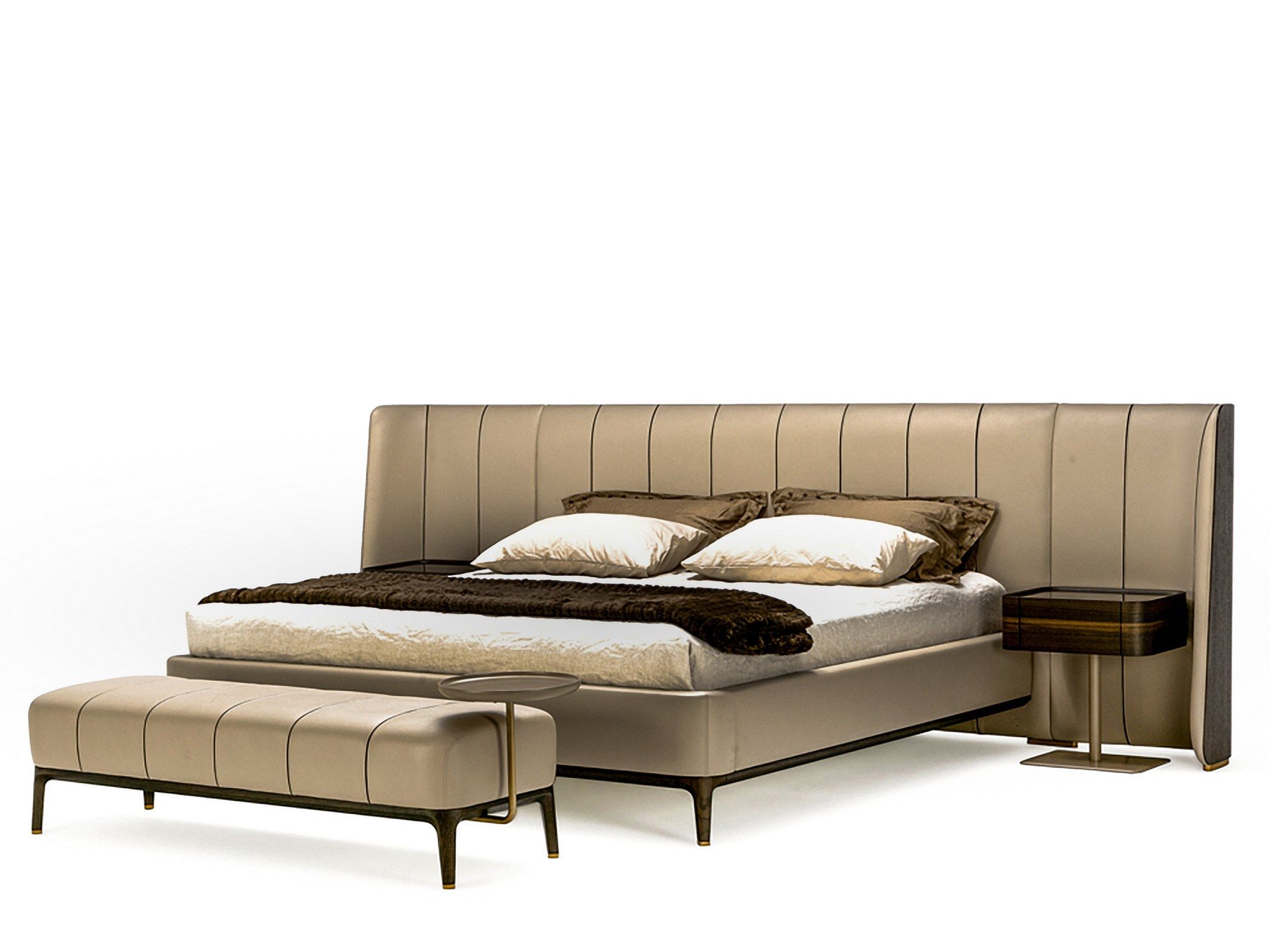 NEW YORK Upholstered leather bench By Como Furniture design GOODO Design