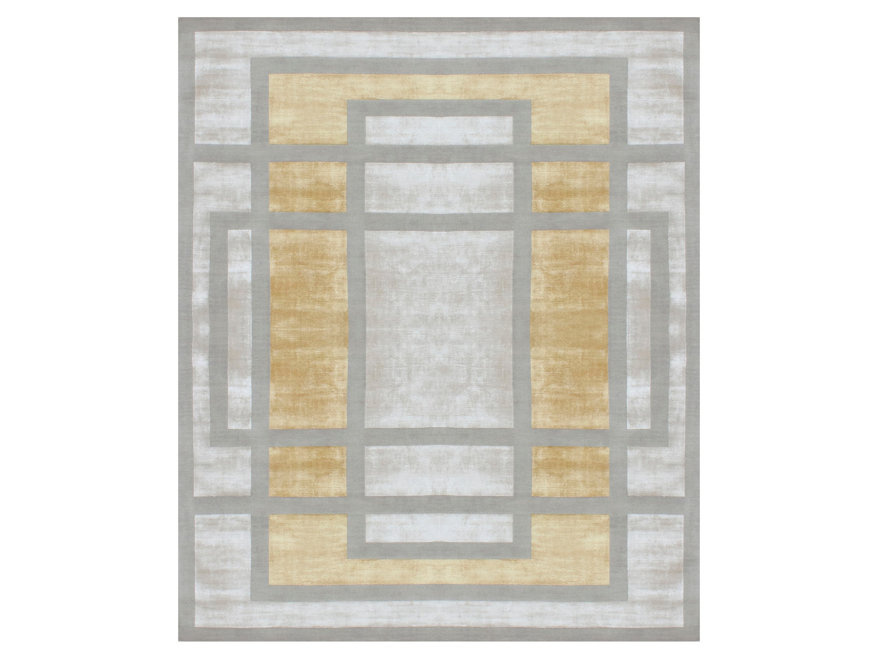 Handmade rectangular custom silk rug NEW YORK FOG By Edition Bougainville