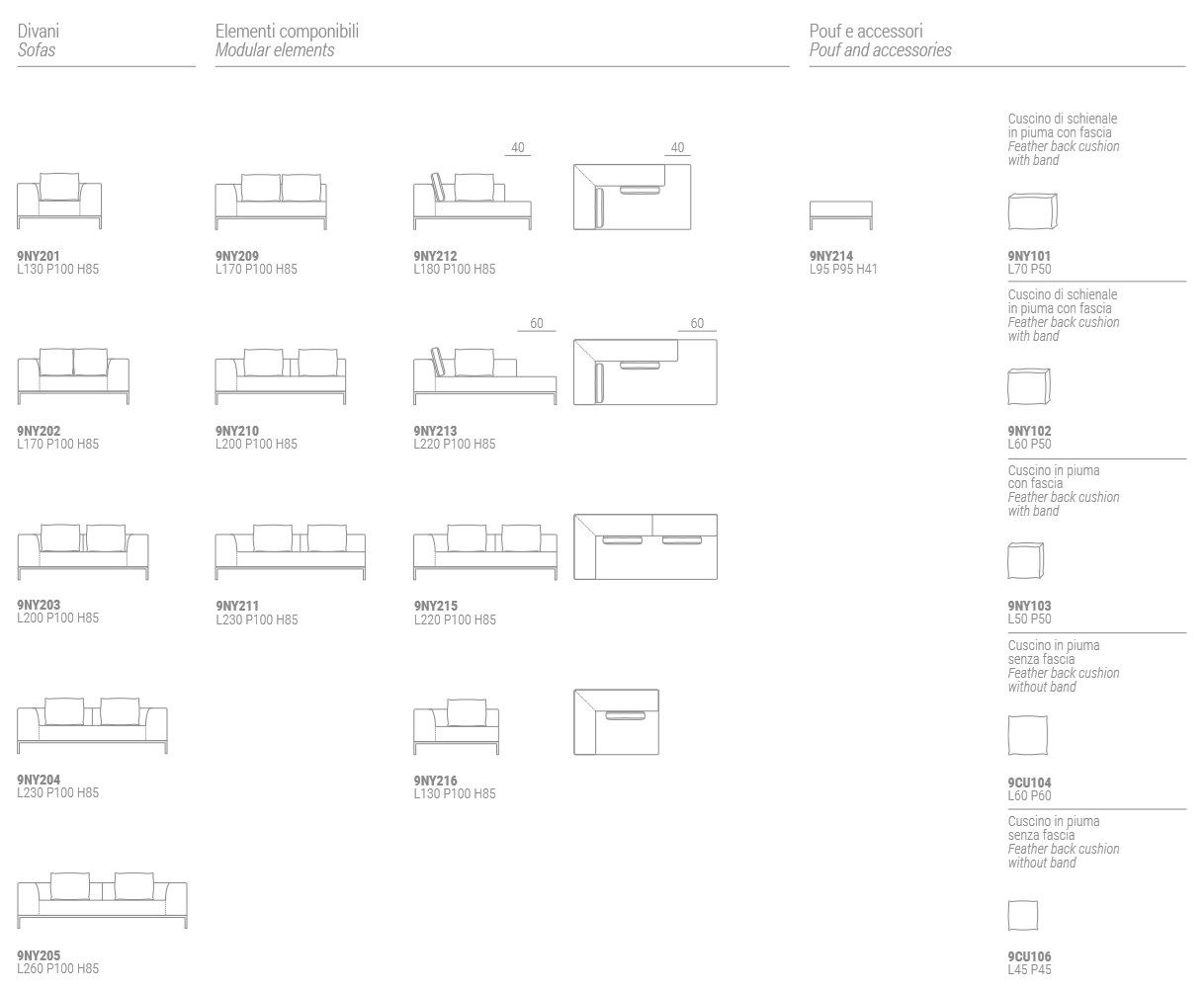 NEW YORK Leather sofa By Marelli