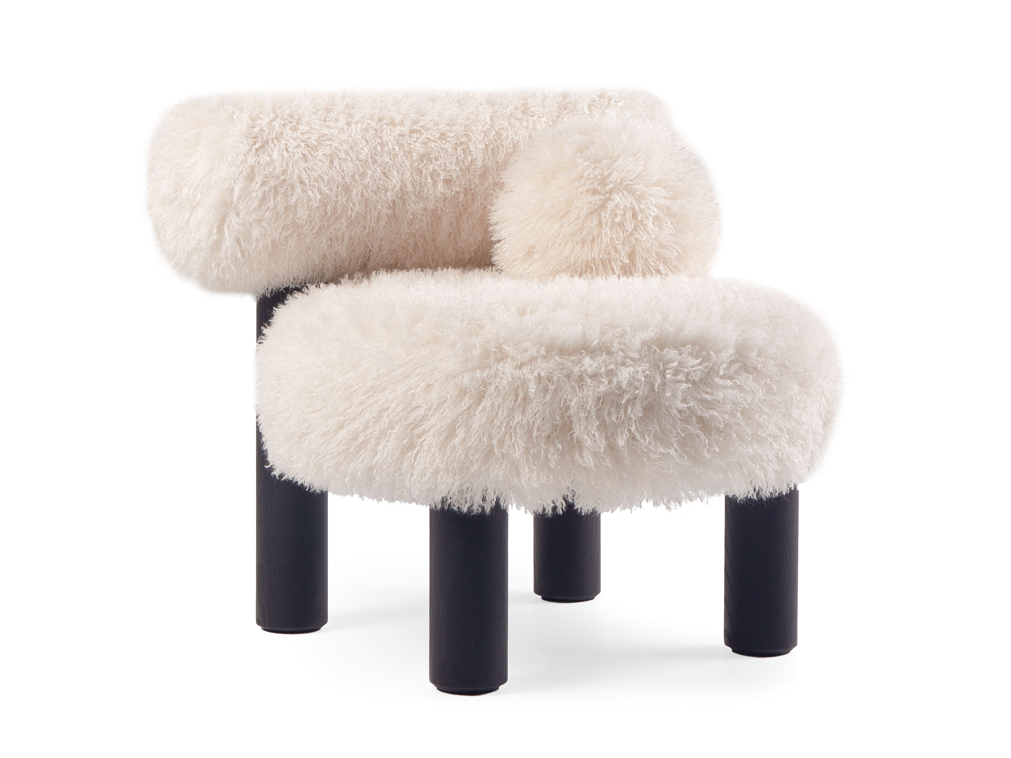 Poltrona Chairus In Pelliccia Sintetica - Design Moderno Con Gambe Dorate - Foto 9