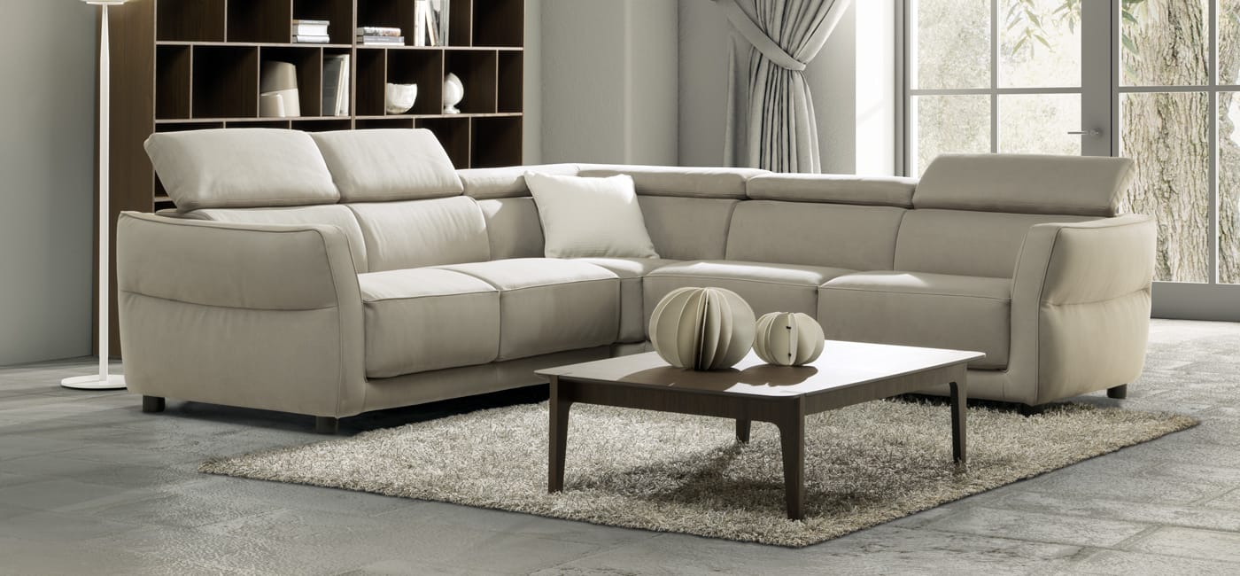 NOTTURNO Corner fabric sofa bed By Natuzzi Italia