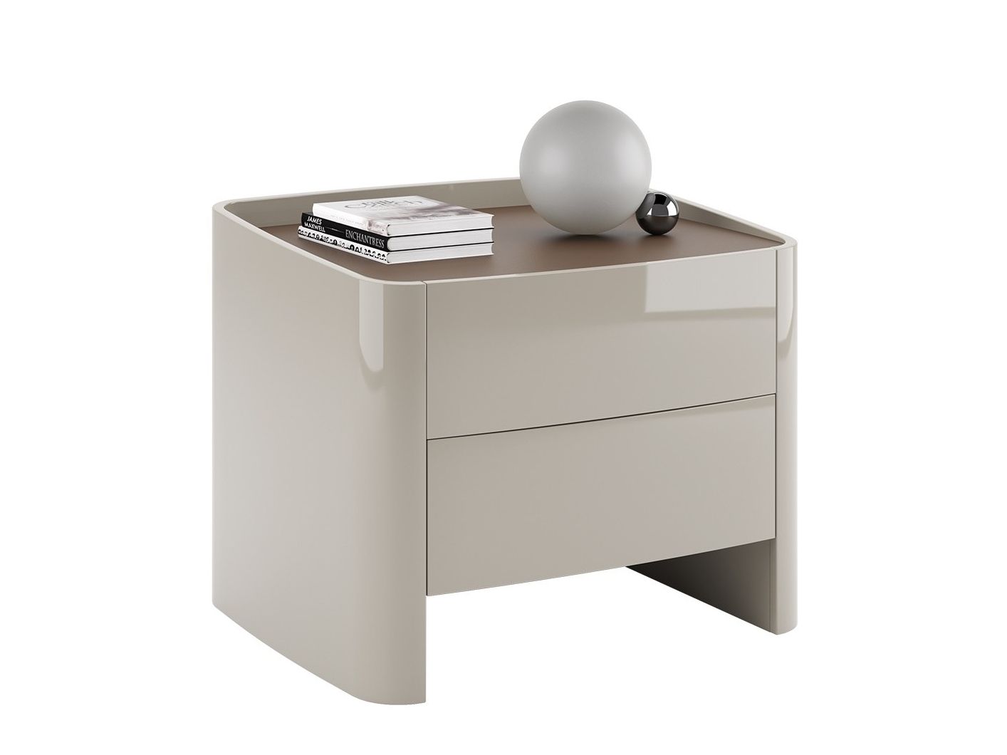 NYKS Bedside table Wood veneer bedside table with drawers By Ersa