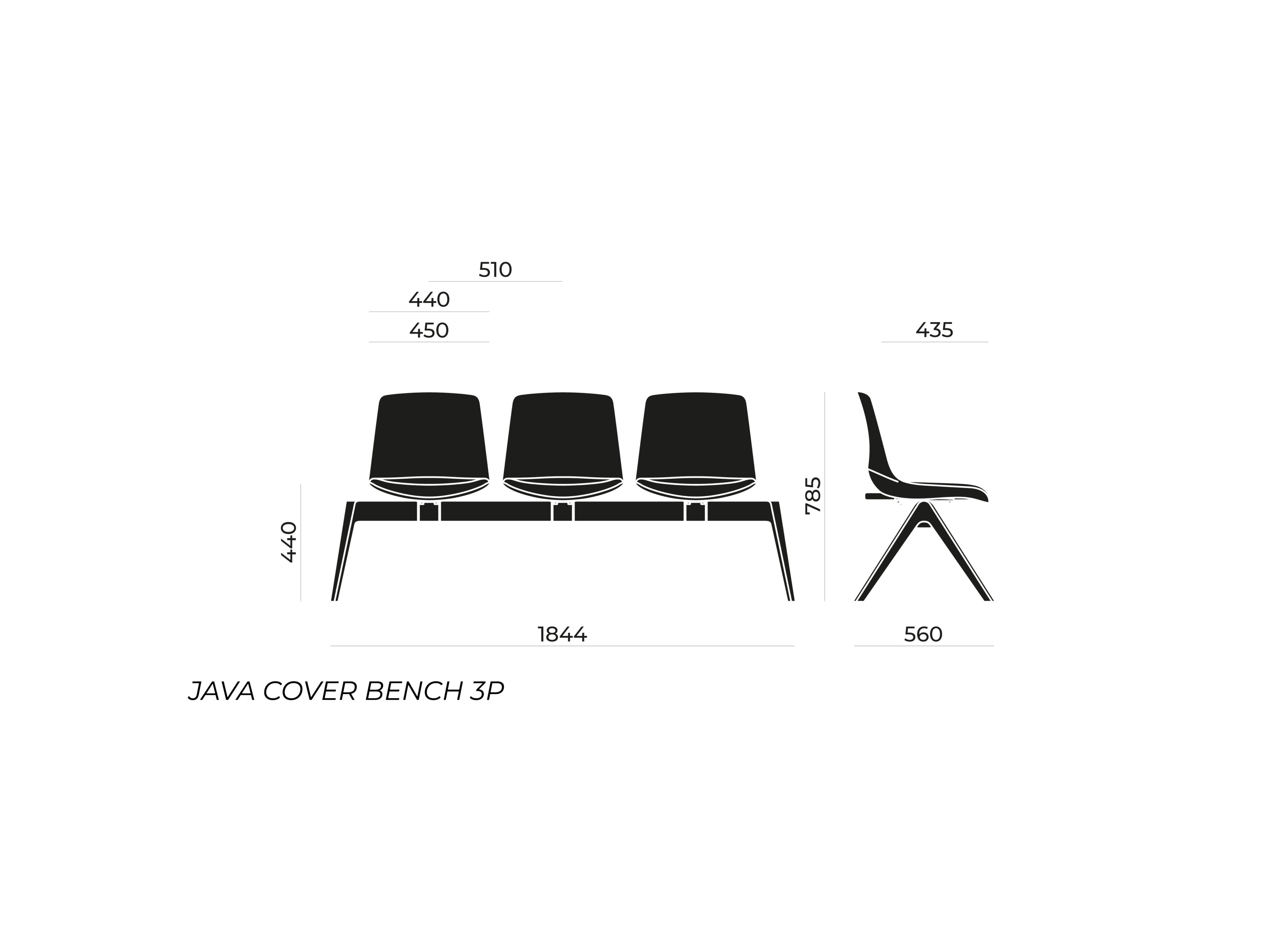 JAVA COVER BENCH Beam seating By Nahu