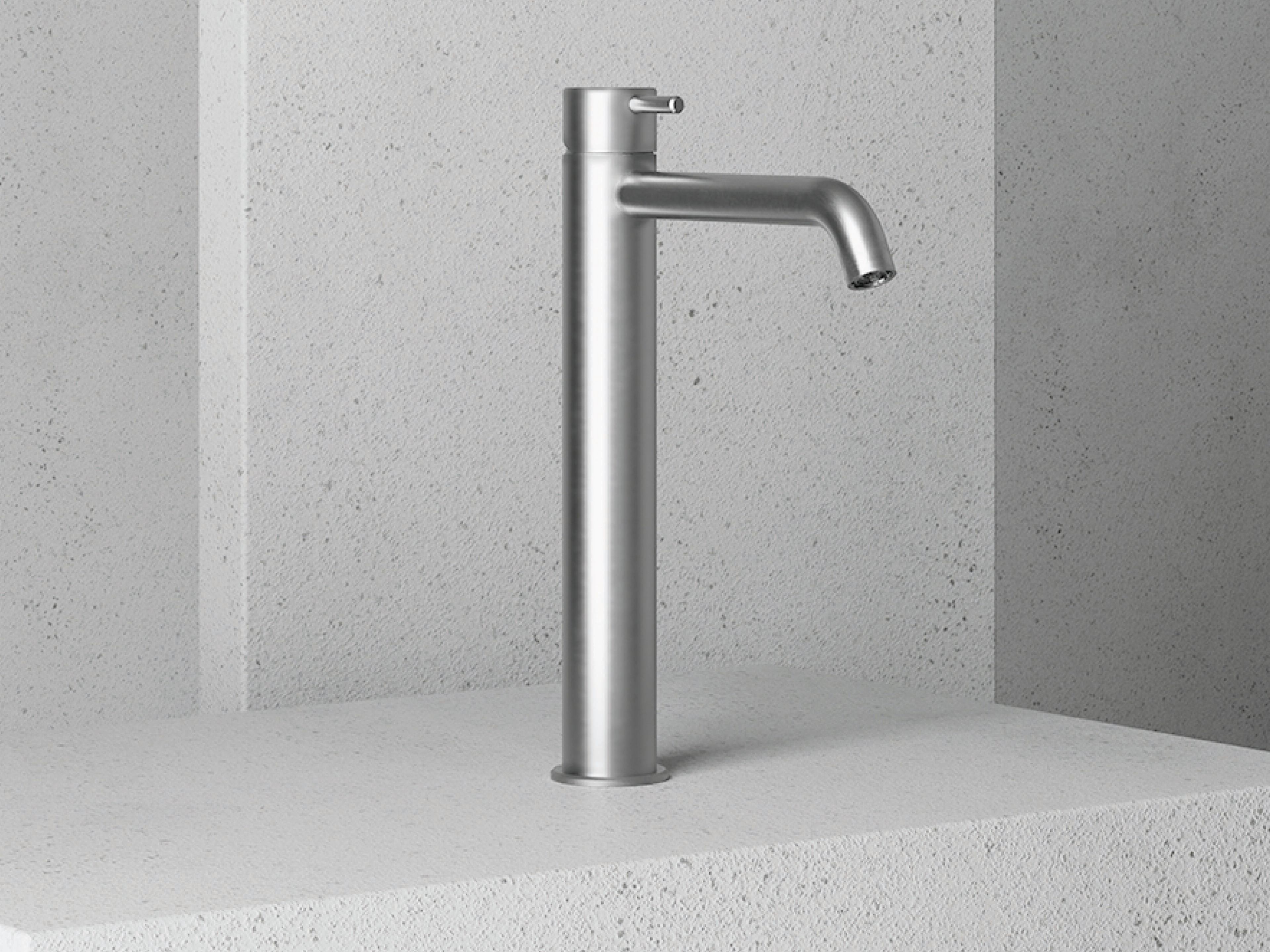 MADE by Nic - Miscelatore per lavabo da piano monocomando in acciaio inox